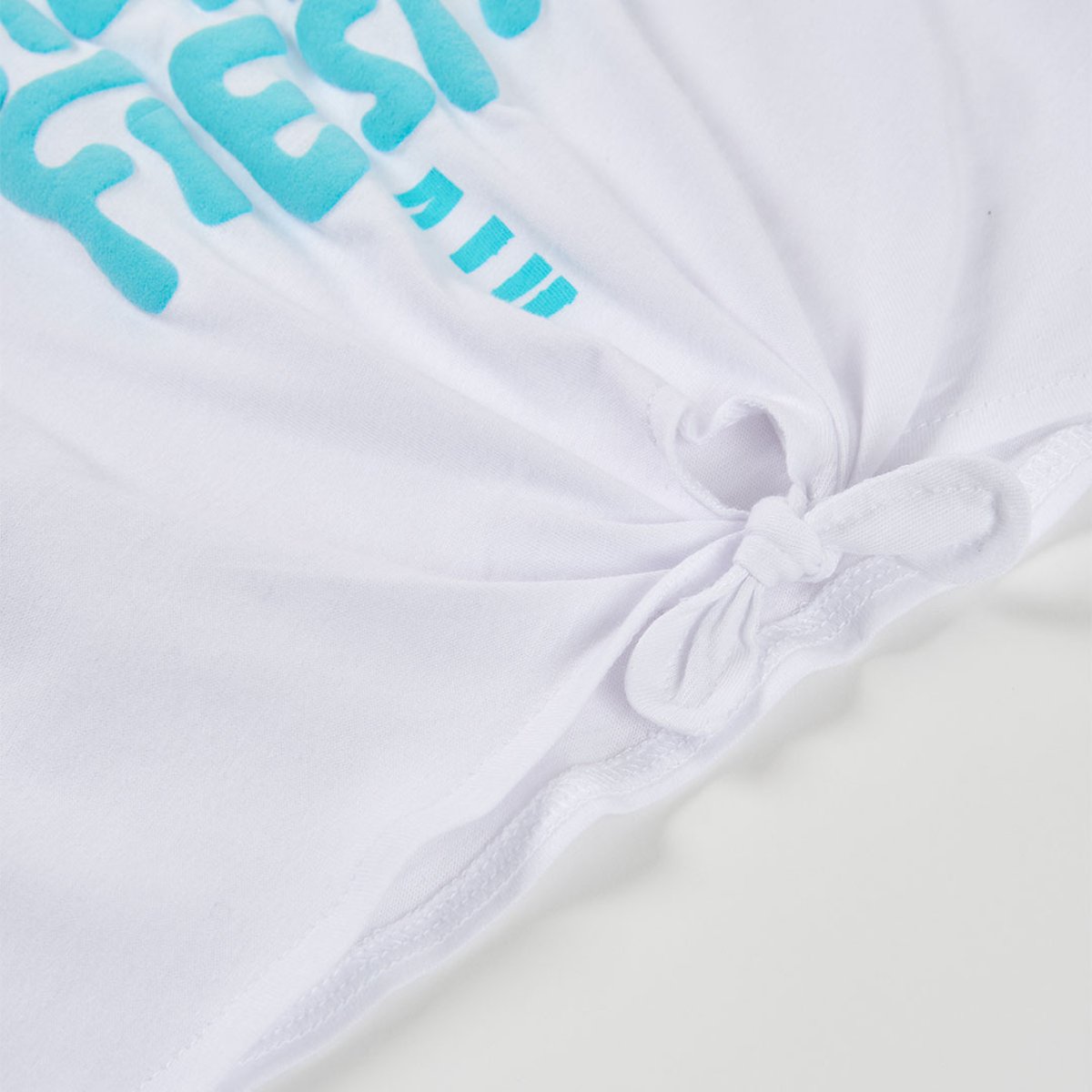 T-shirt fille mancs courtes coton blanc, BOBOLI
