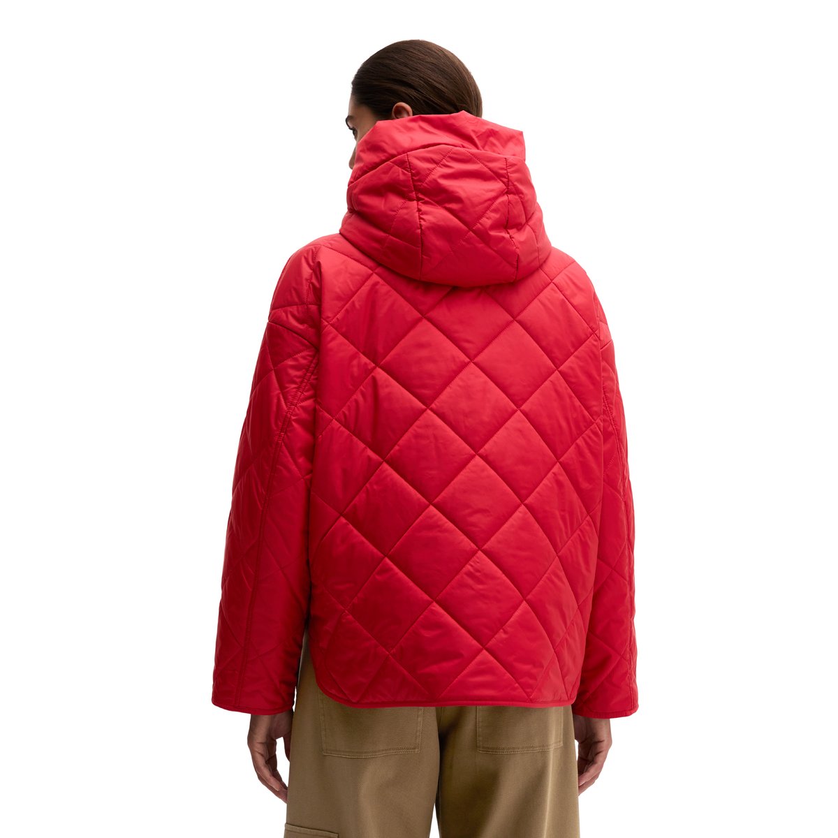 Veste matelassée à capuche, coupe décontractée en polyester recyclé rouge, MARC O'POLO