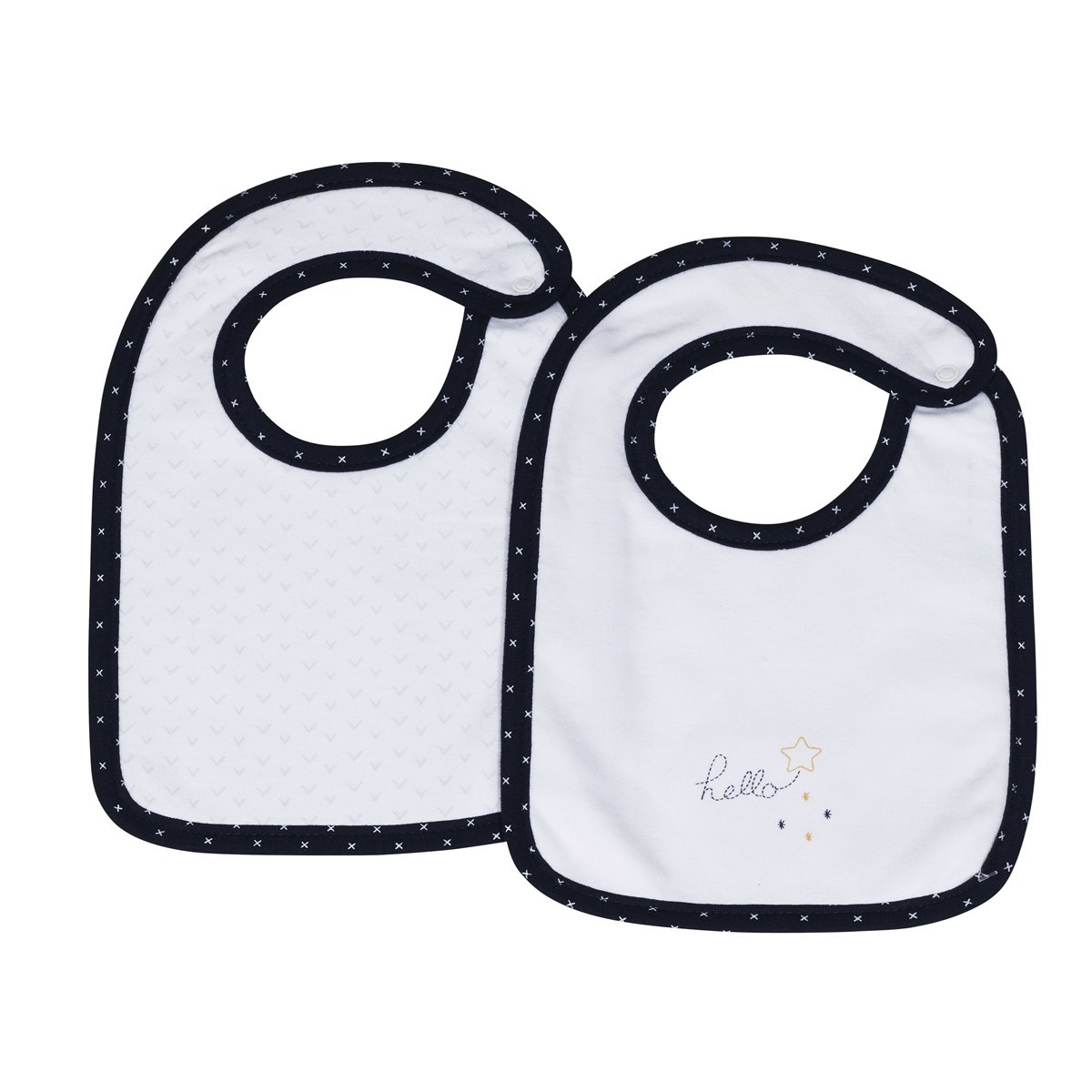 Bavoirs lot de 2 en coton blanc, SAUTHON