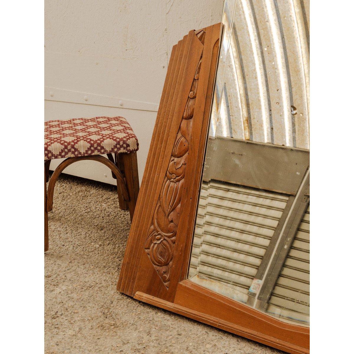 Miroir Art déco en bois Igor N°1019 - Bon état bois foncé, DEBONGOUT