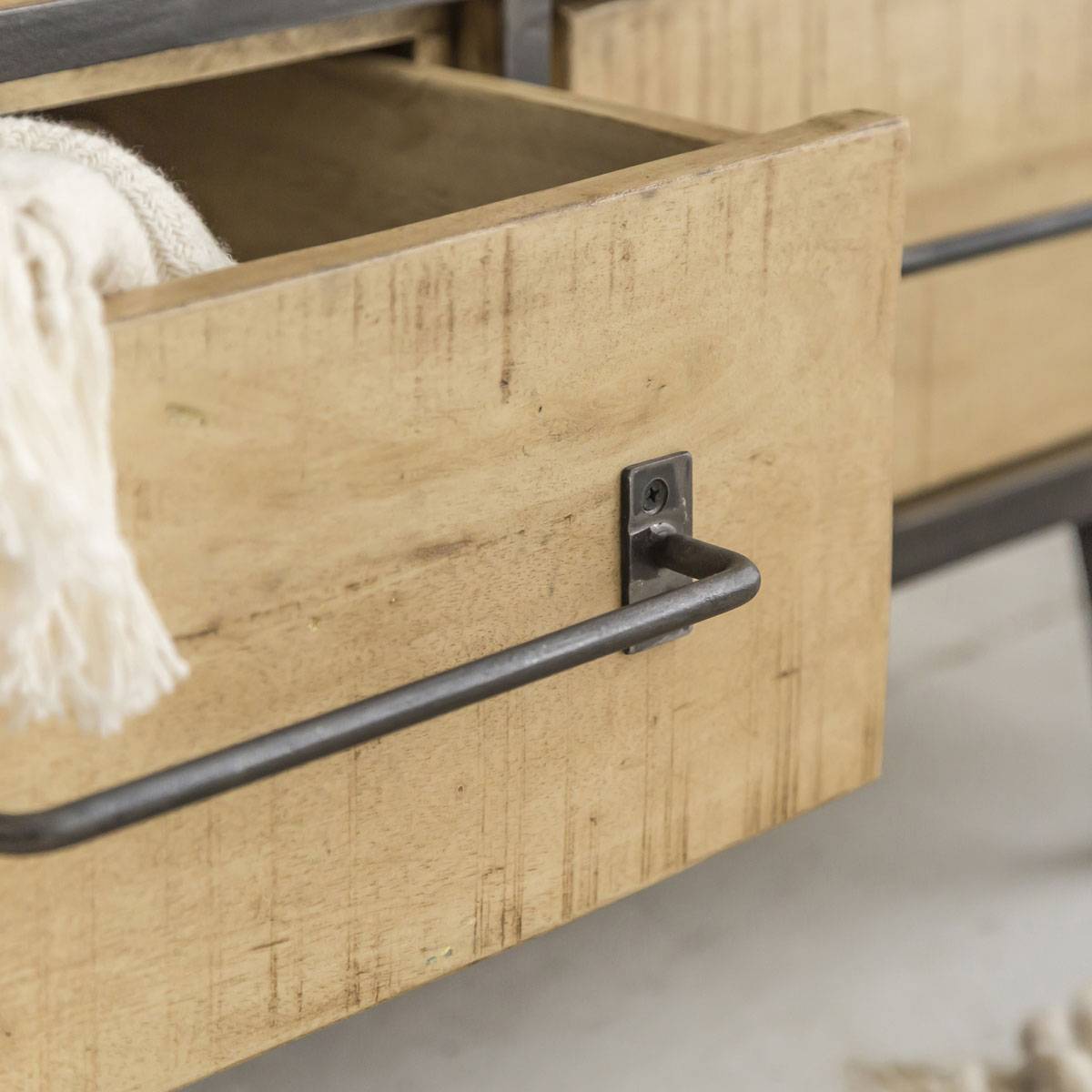 Meuble TV en bois de manguier WOOD noir, MADE IN MEUBLES