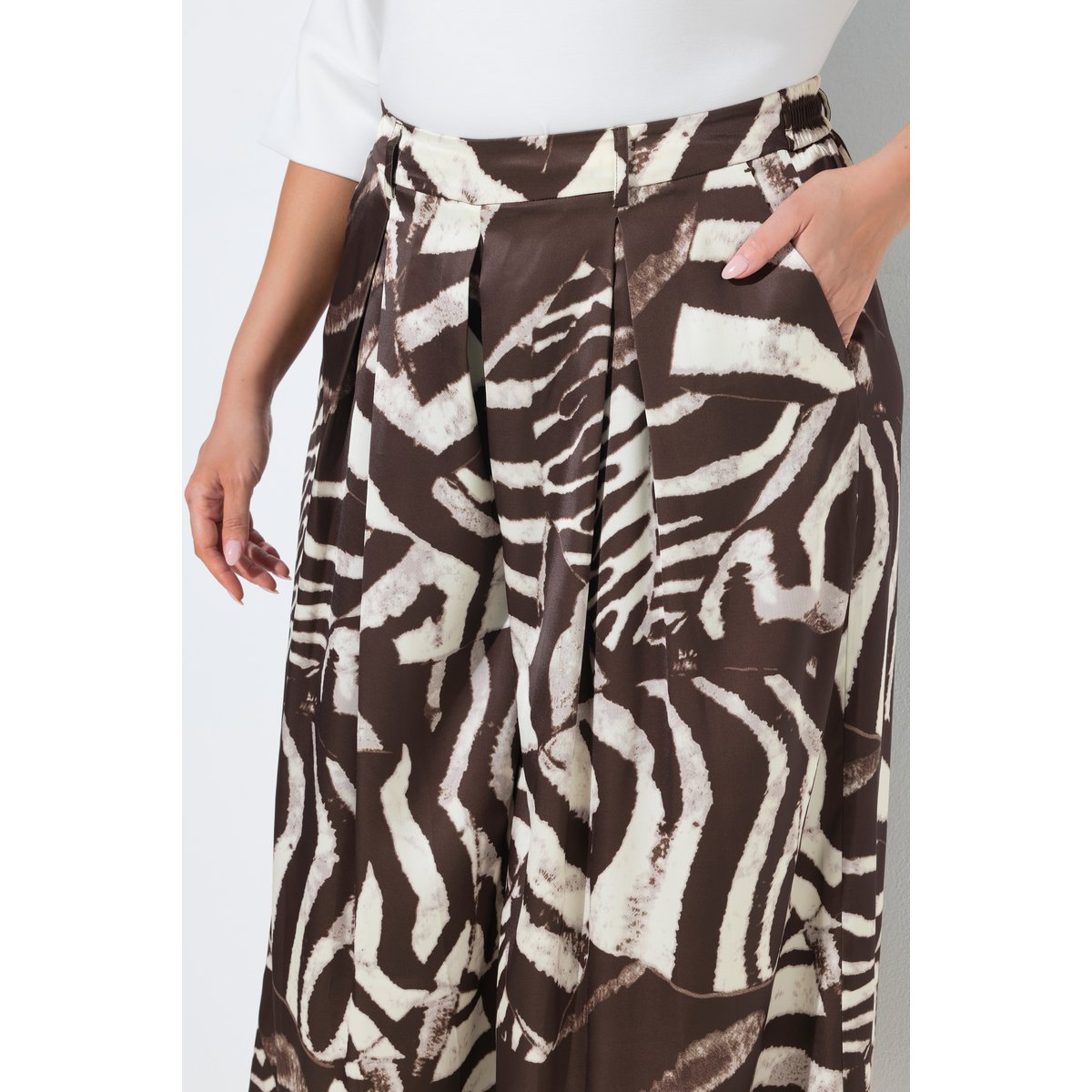 Jupe-culotte motif zébré acajou, ULLA POPKEN
