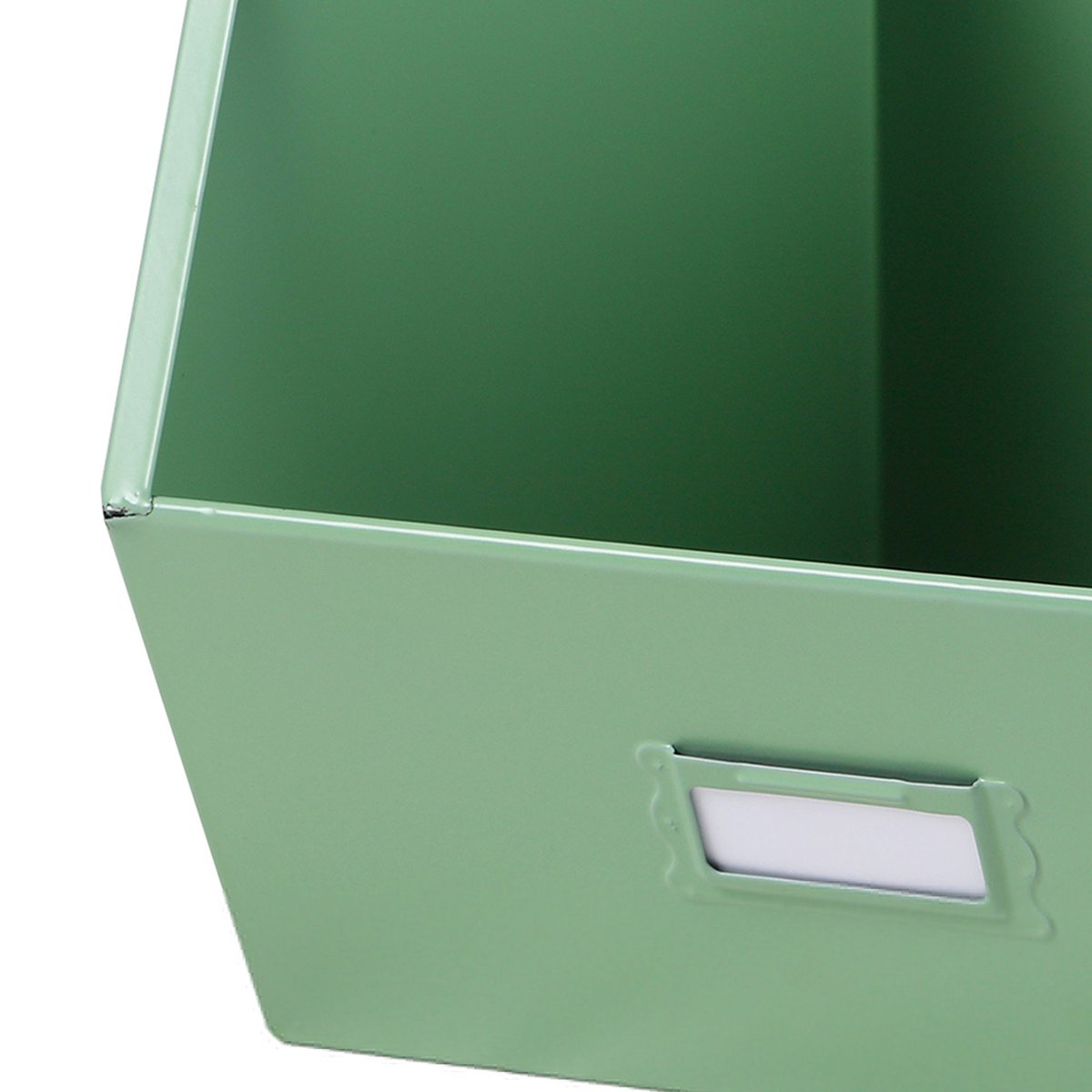 Casier de rangement en métal vert empilable avec étiquette 32x23x21cm vert, WADIGA