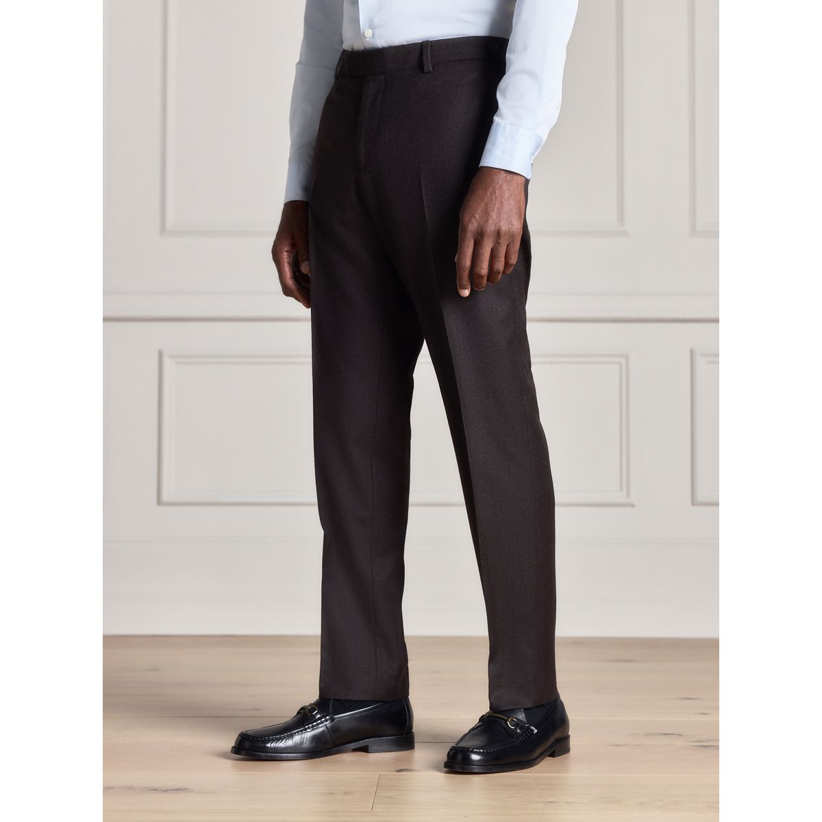 Pantalon flanelle zignone signature marron, NEXT
