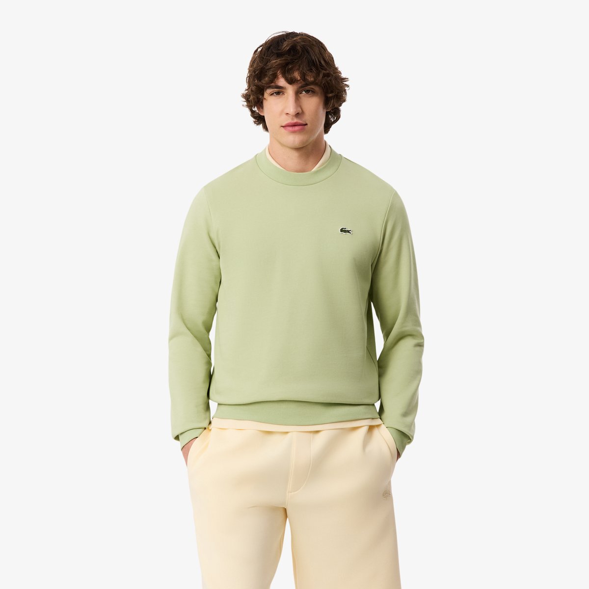 Sweatshirt classic fit molleton vert-uyb, LACOSTE