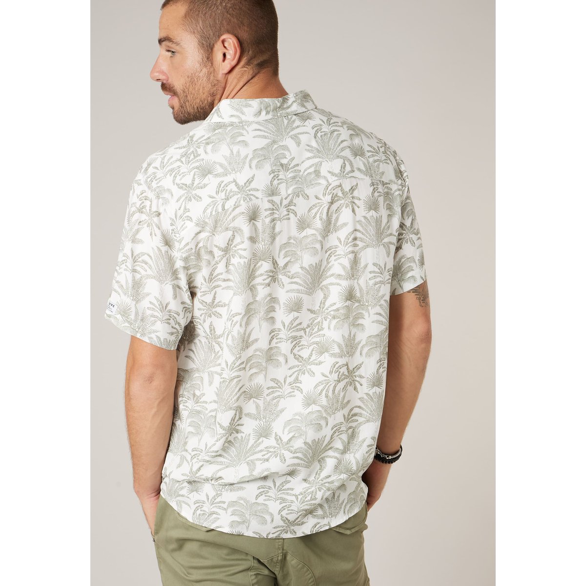 Chemise manches courtes homme imprimée végétal WILSON natural, DEELUXE