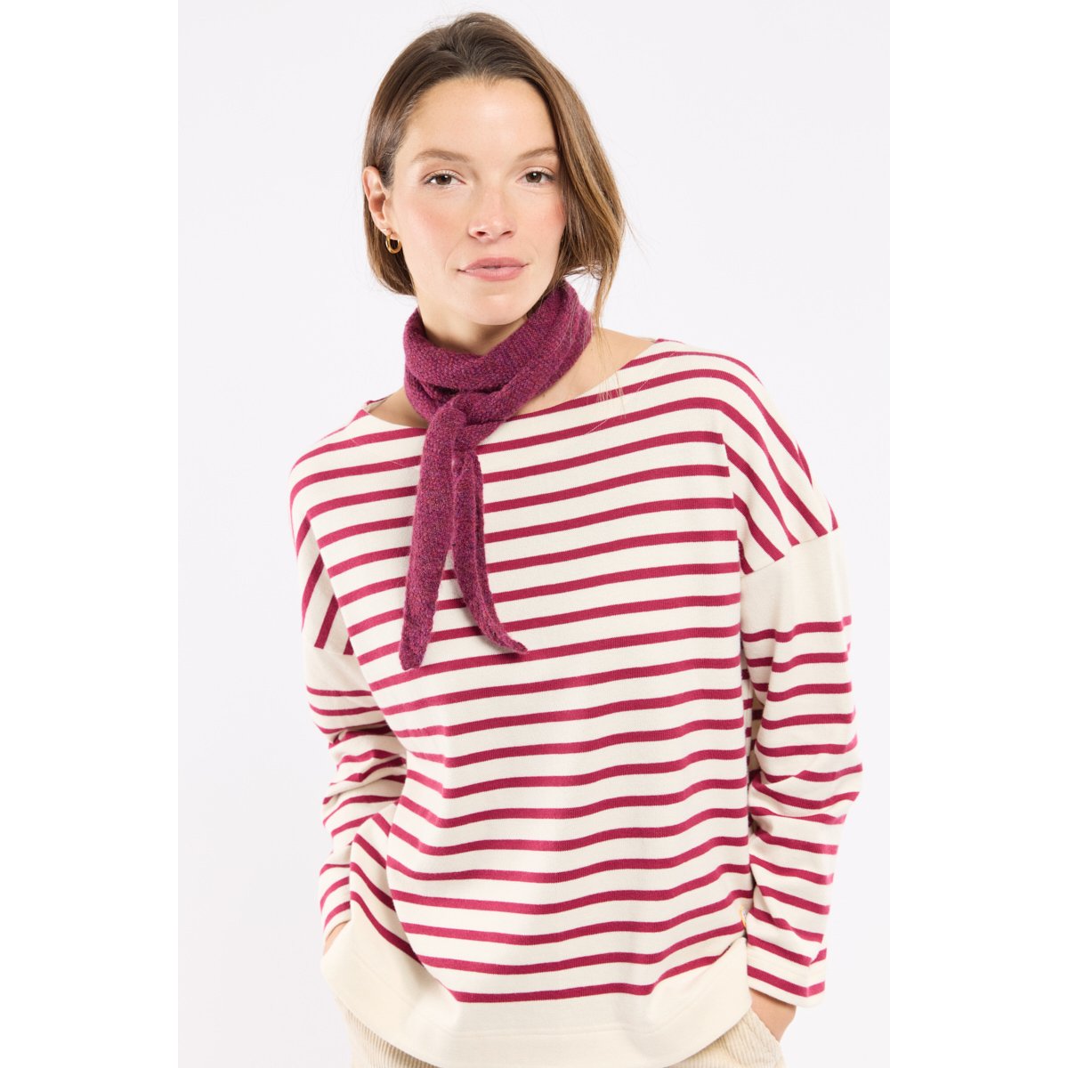 Marinière oversize Héritage - coton rustique nature/betterave, ARMOR-LUX