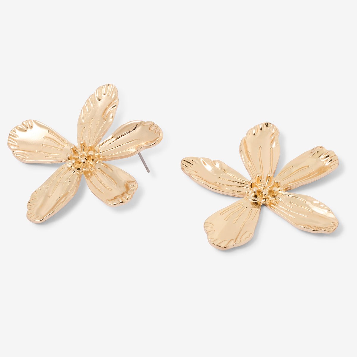 Grandes boucles d'oreilles fleurs dorées doré, BALABOOSTE