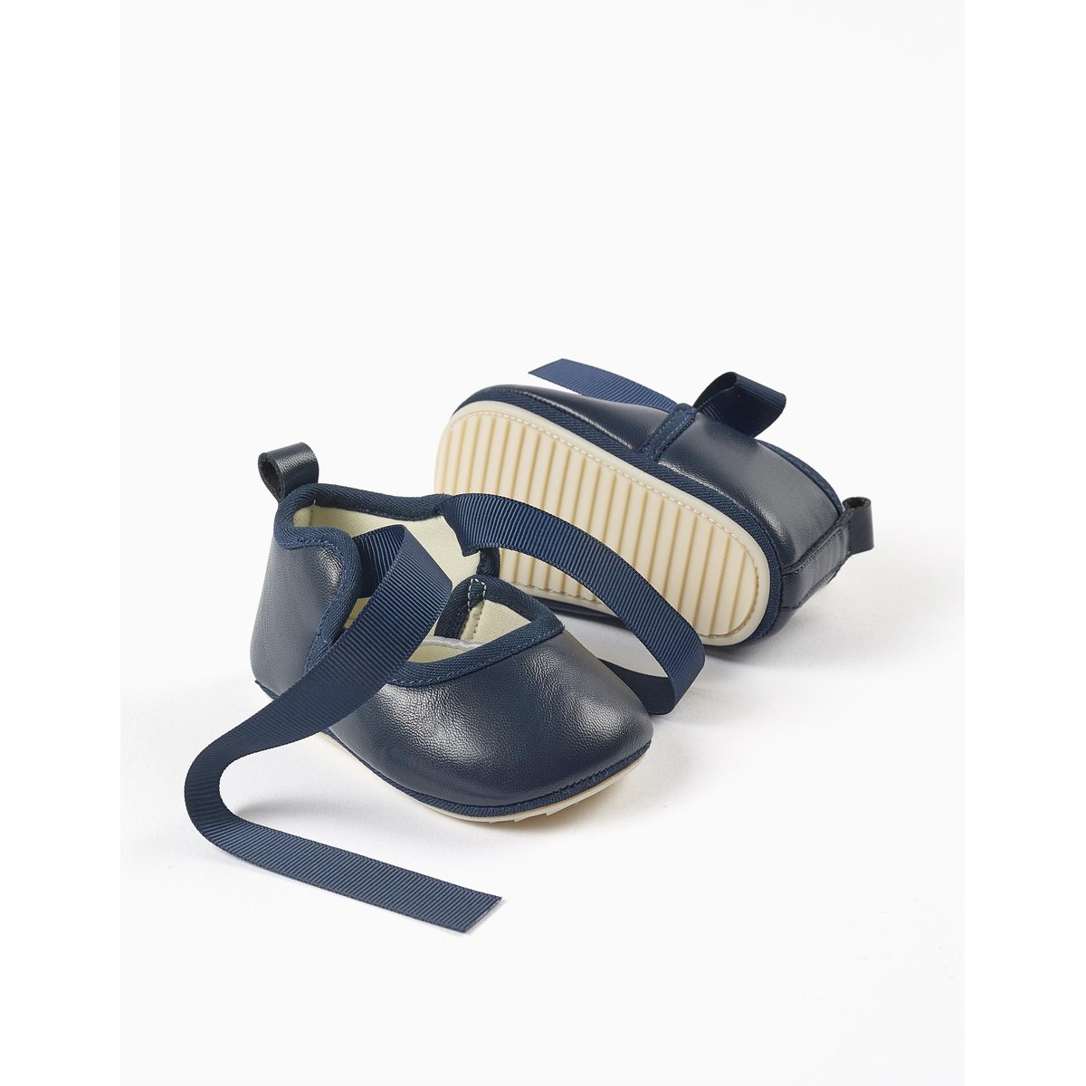 Ballarines avec Nœud en Satin bleu foncé, ZIPPY