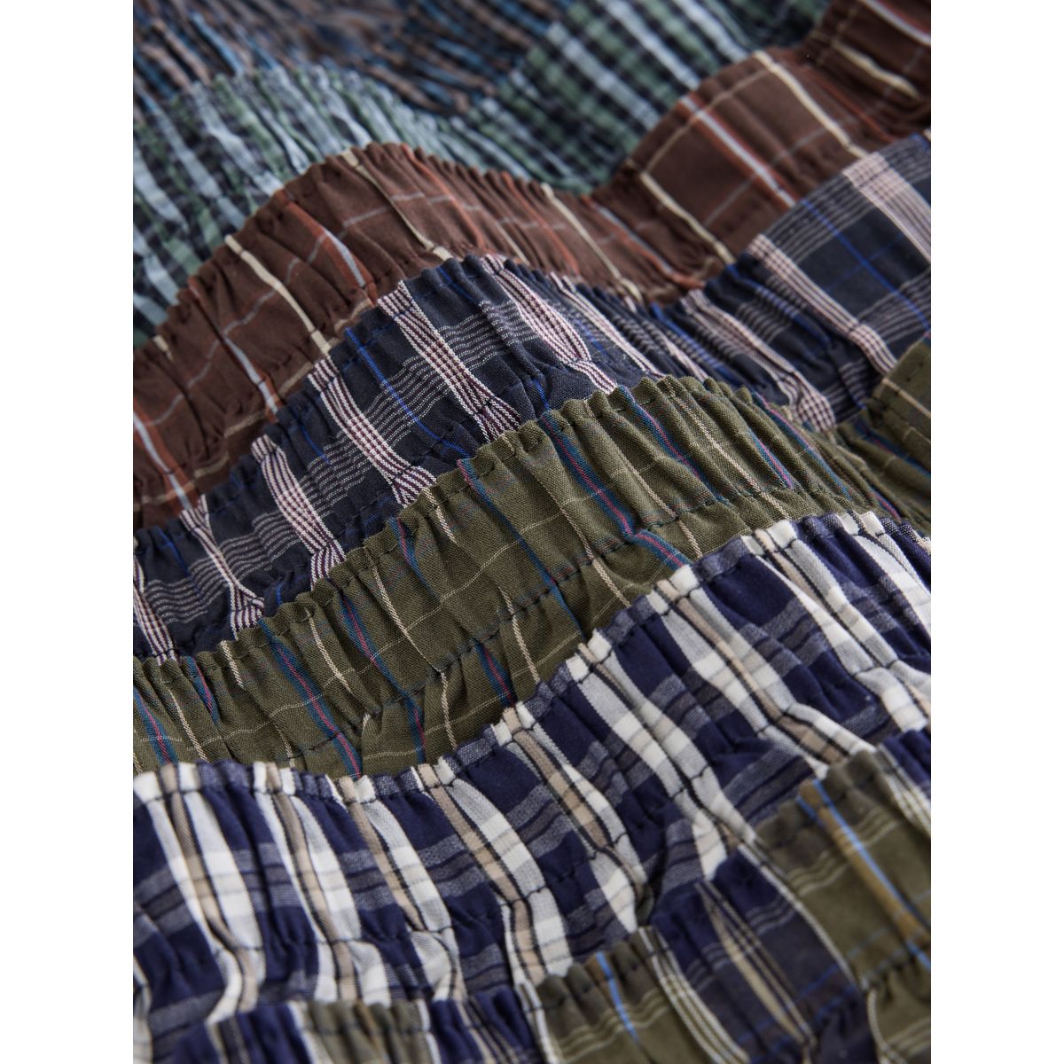 Boxer tissu carreaux bleu marine/vert, NEXT