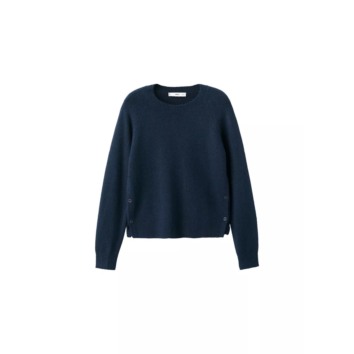 Pull-over maille détail boutons bleu marine, MANGO TEEN