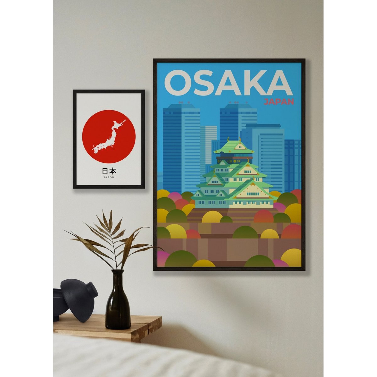Affiche ville Osaka blanc, L'AFFICHERIE