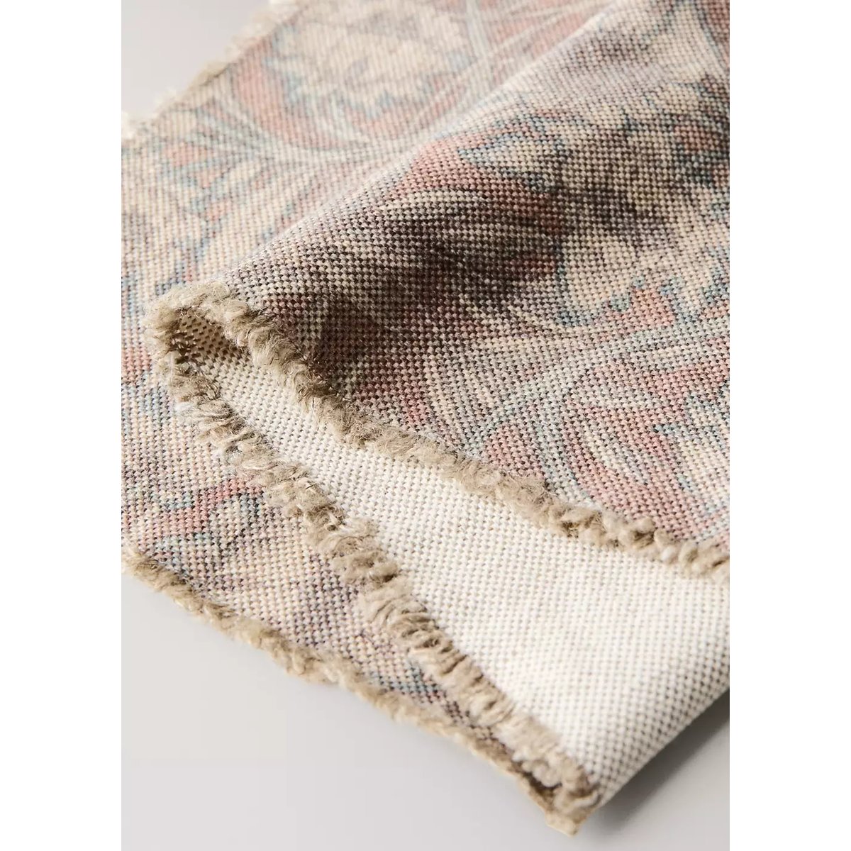 Set de table en lin et coton imprimé ornemental rose, MANGO HOME
