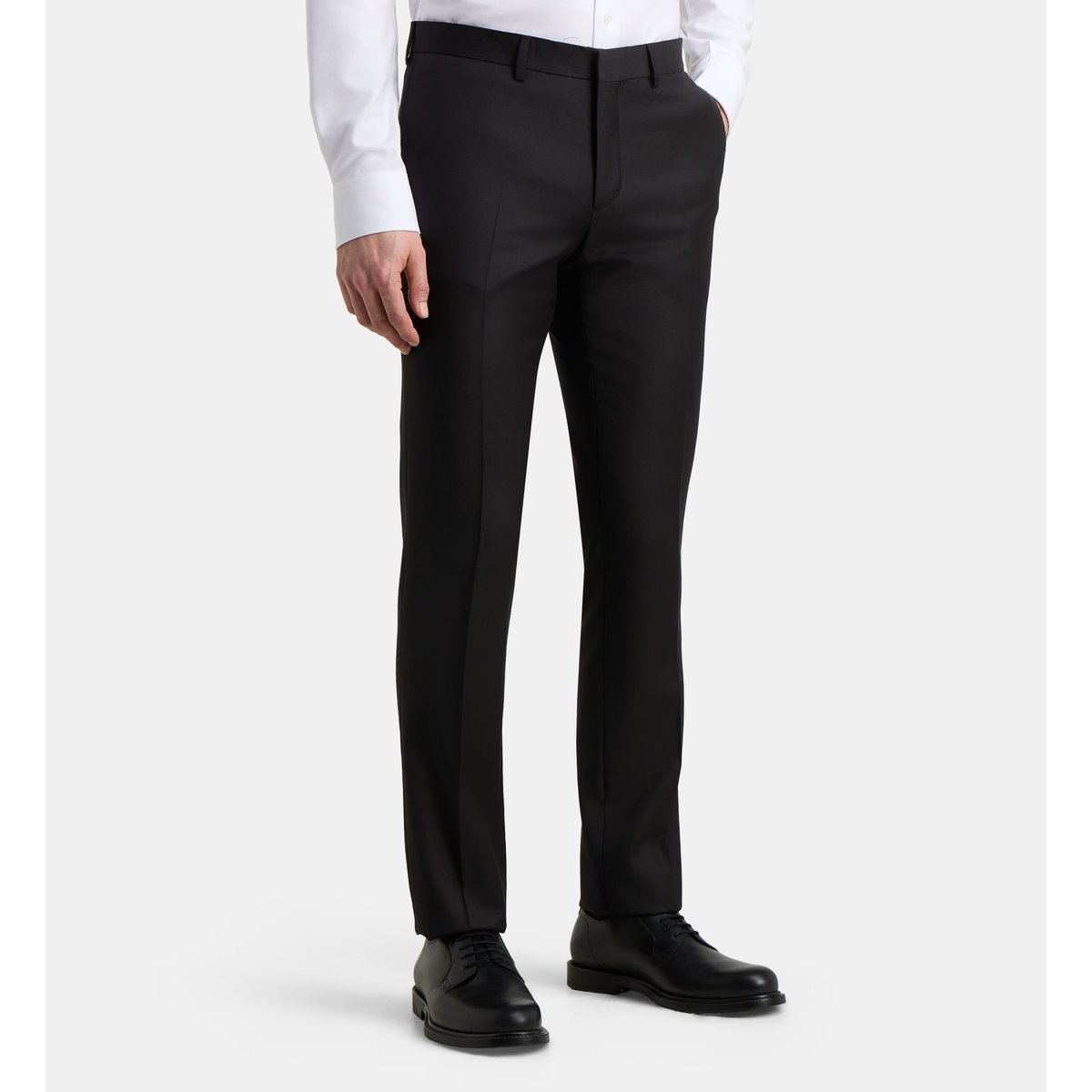 Pantalon de costume à pinces ajusté marcello p en laine noir, COMPTOIR GL