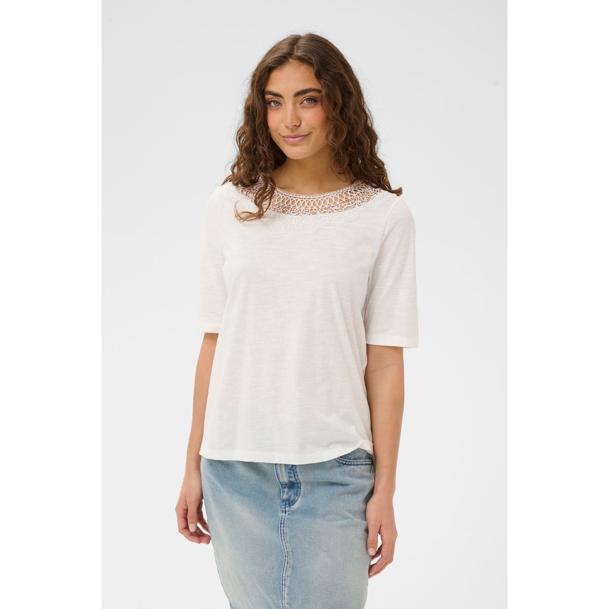 T-shirt à manches courtes blanc spring gardenia, CULTURE