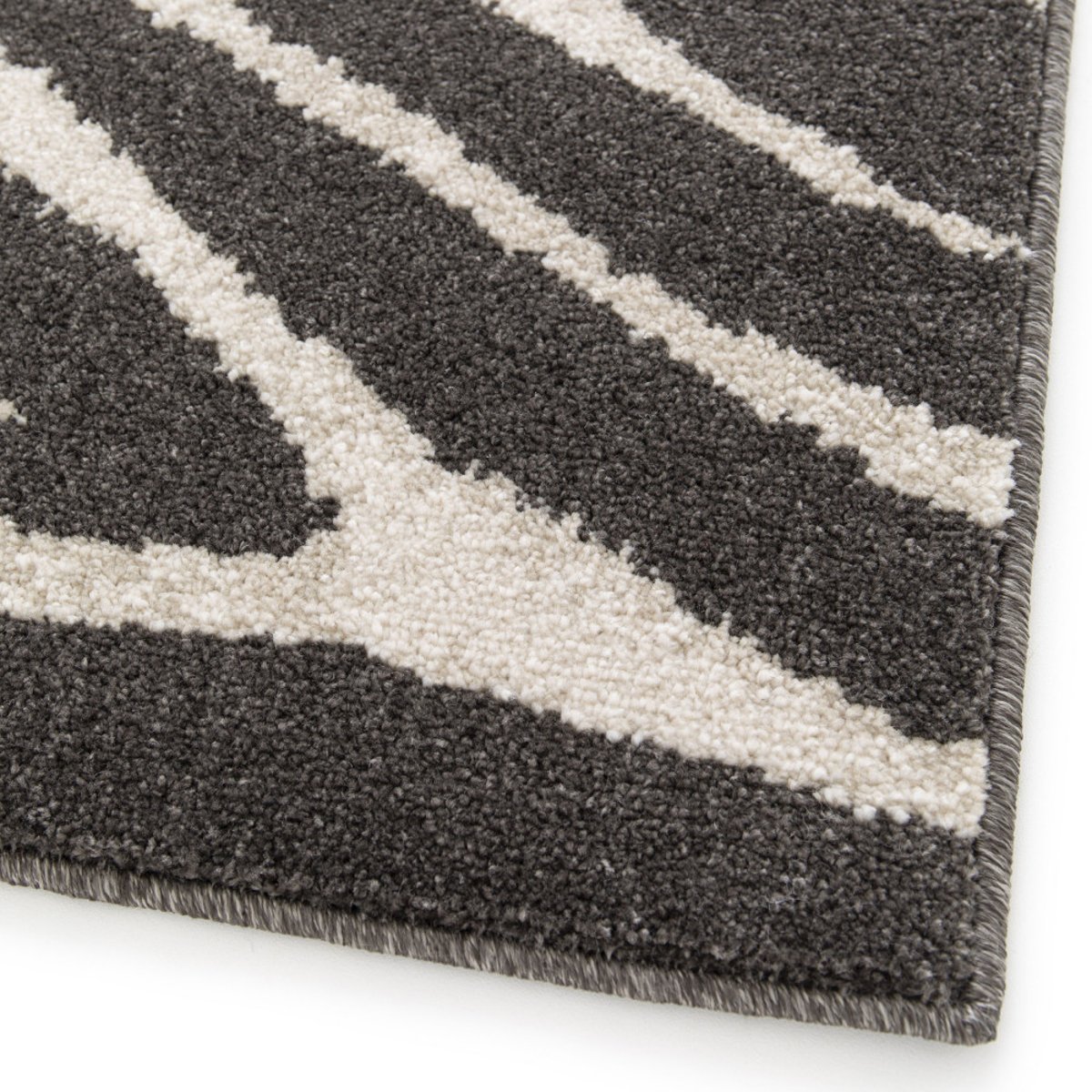 Tapis graphique à motif zébré- ZEBRA gris anthracite, DRAWER