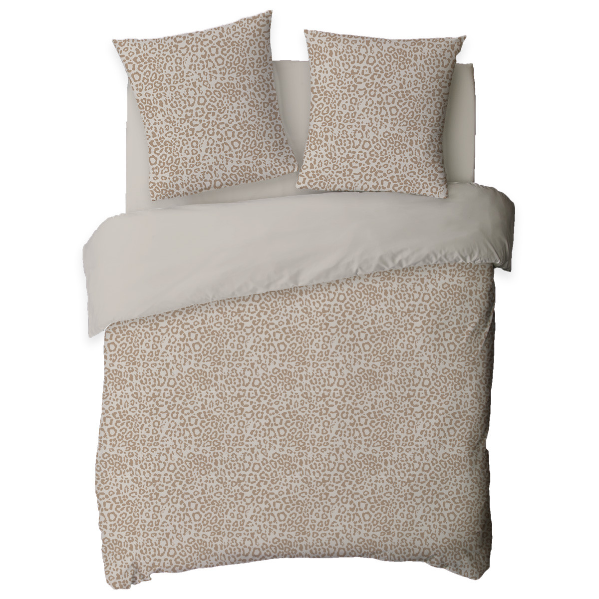 Parure de lit imprimé léopard en coton ZAHO beige, FUTURE HOME