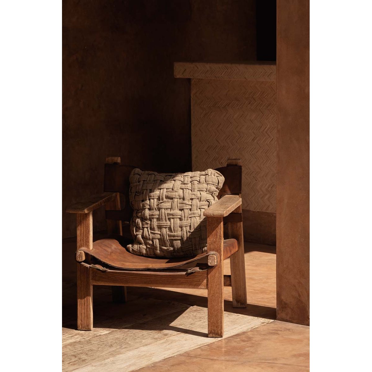Housse de coussin en lin LINEN CROSIER beige sable, BAZAR BIZAR
