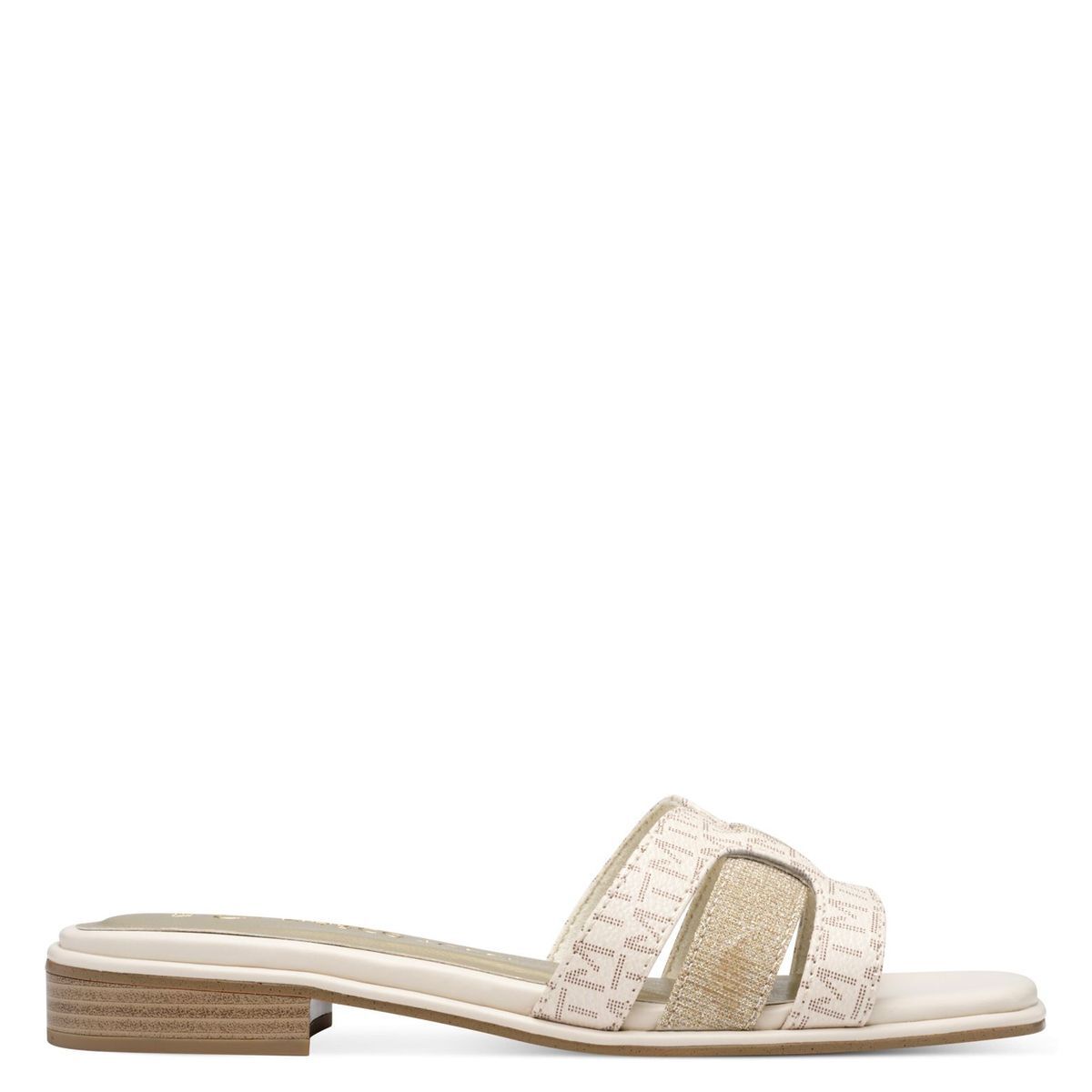Mule talon bloc beige beige combiné, MARCO TOZZI