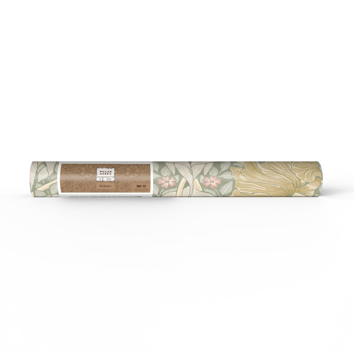 Papier peint Fleurs d'églantine au soleil ocre, beige, vert, WILLIAM MORRIS AT HOME