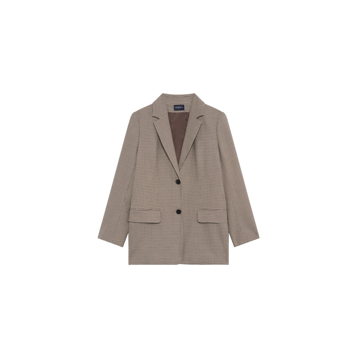 Veste droite col tailleur VOLTIGE taupe, CAROLL