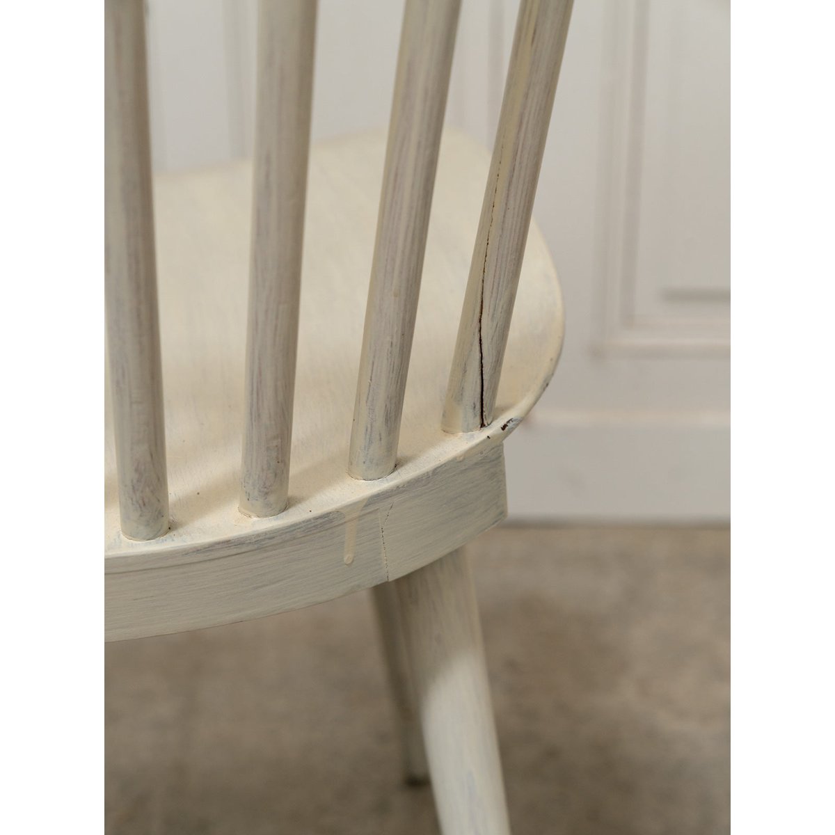 Lot de six chaises Baumann blanc crème Claude N°1391 - Bon état blanc, DEBONGOUT
