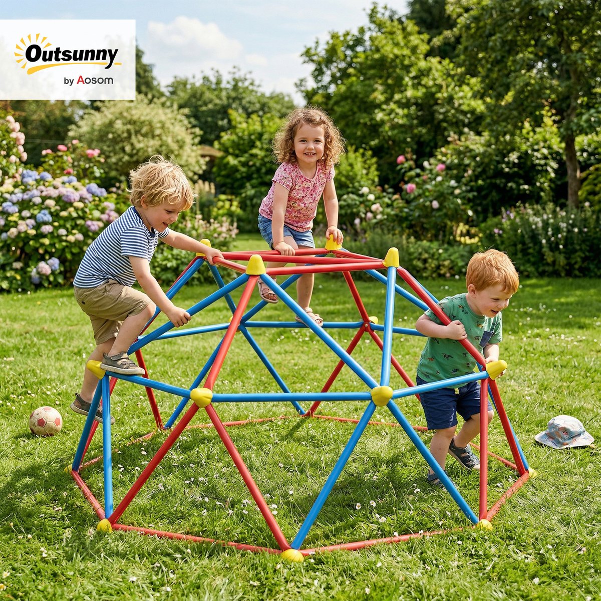 Parcours d'escalade pour enfants Métal multicolore, OUTSUNNY