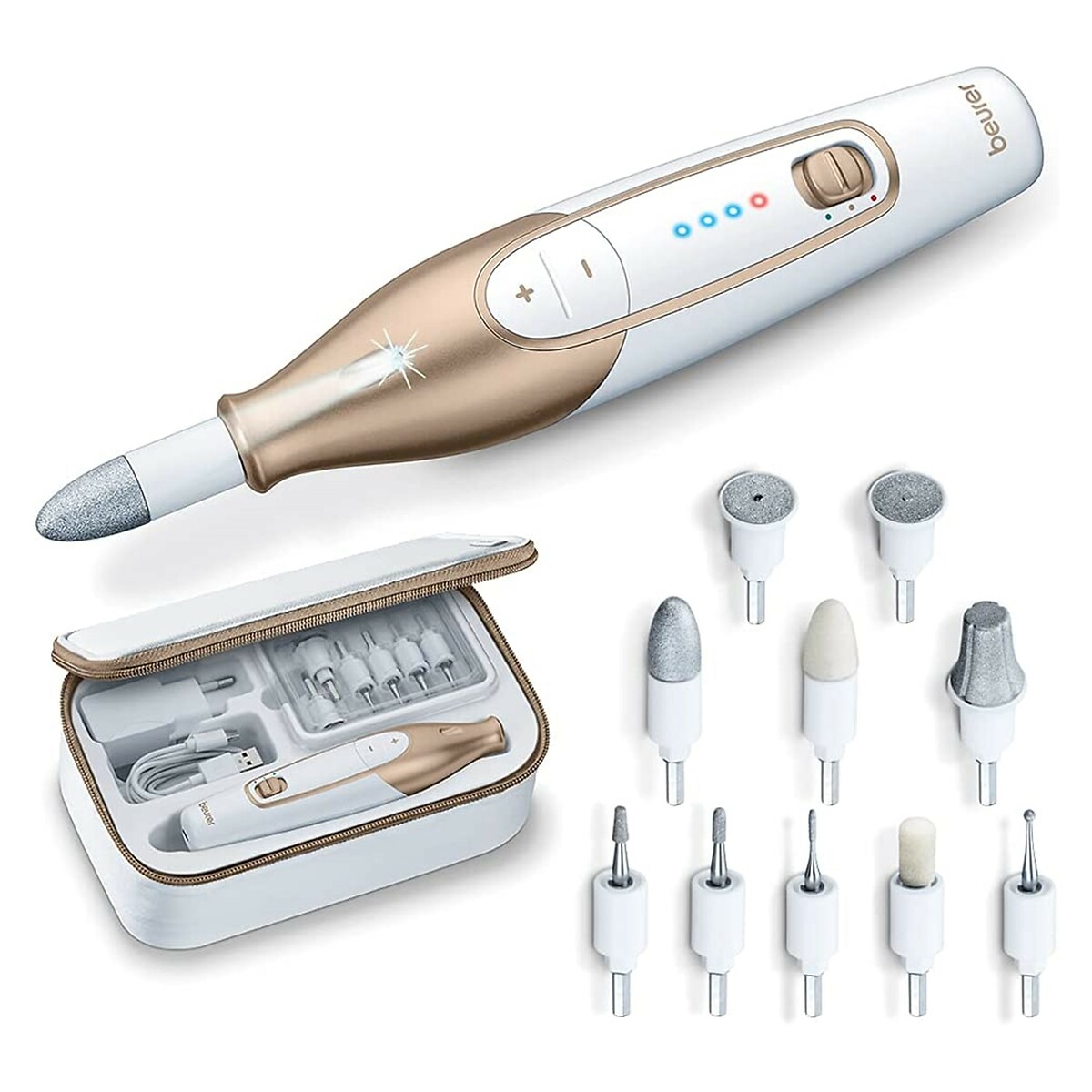 Kit de manucure et pédicure MP 64 blanc/doré, BEURER