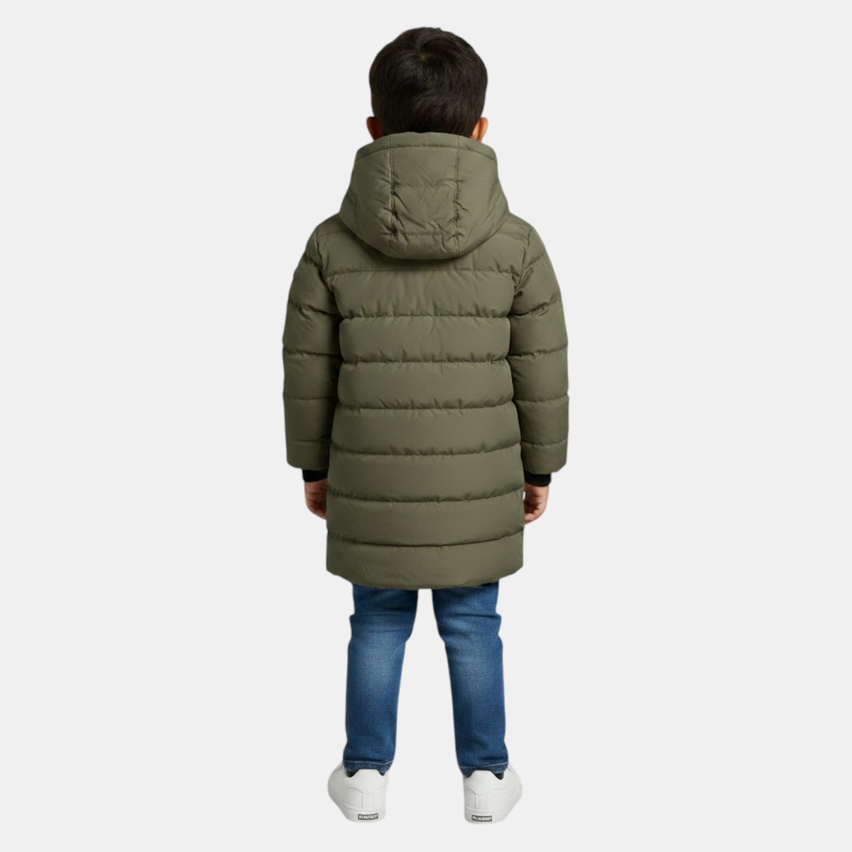 Doudoune longue zippée à capuche COCOON vert kaki, LEE COOPER