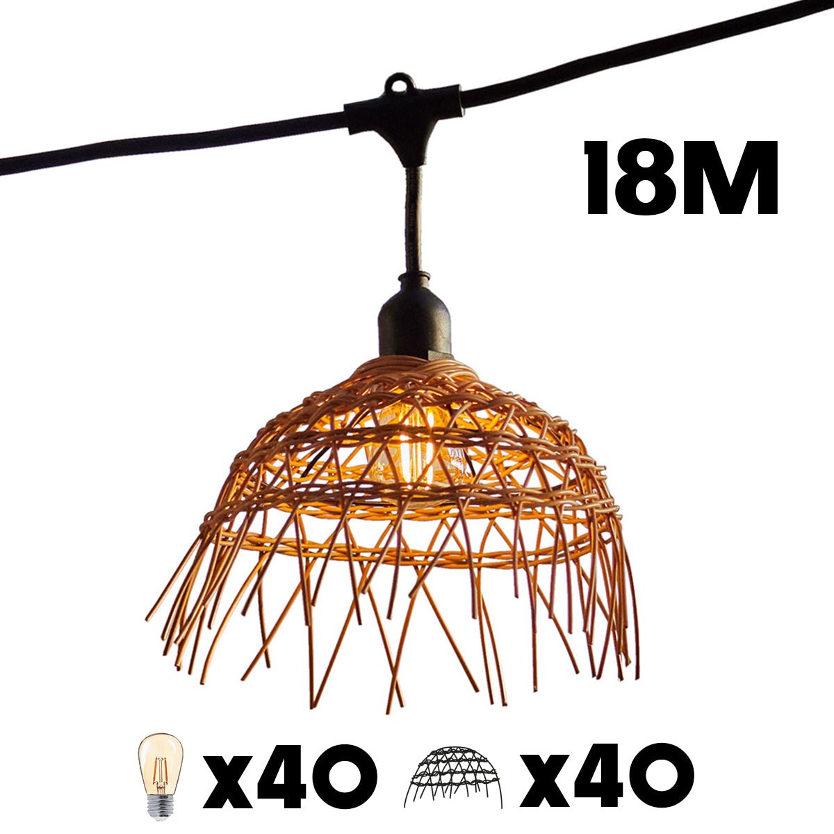 Guirlande connectable E27 4x HAWAII LIGHT marron, LUMISKY