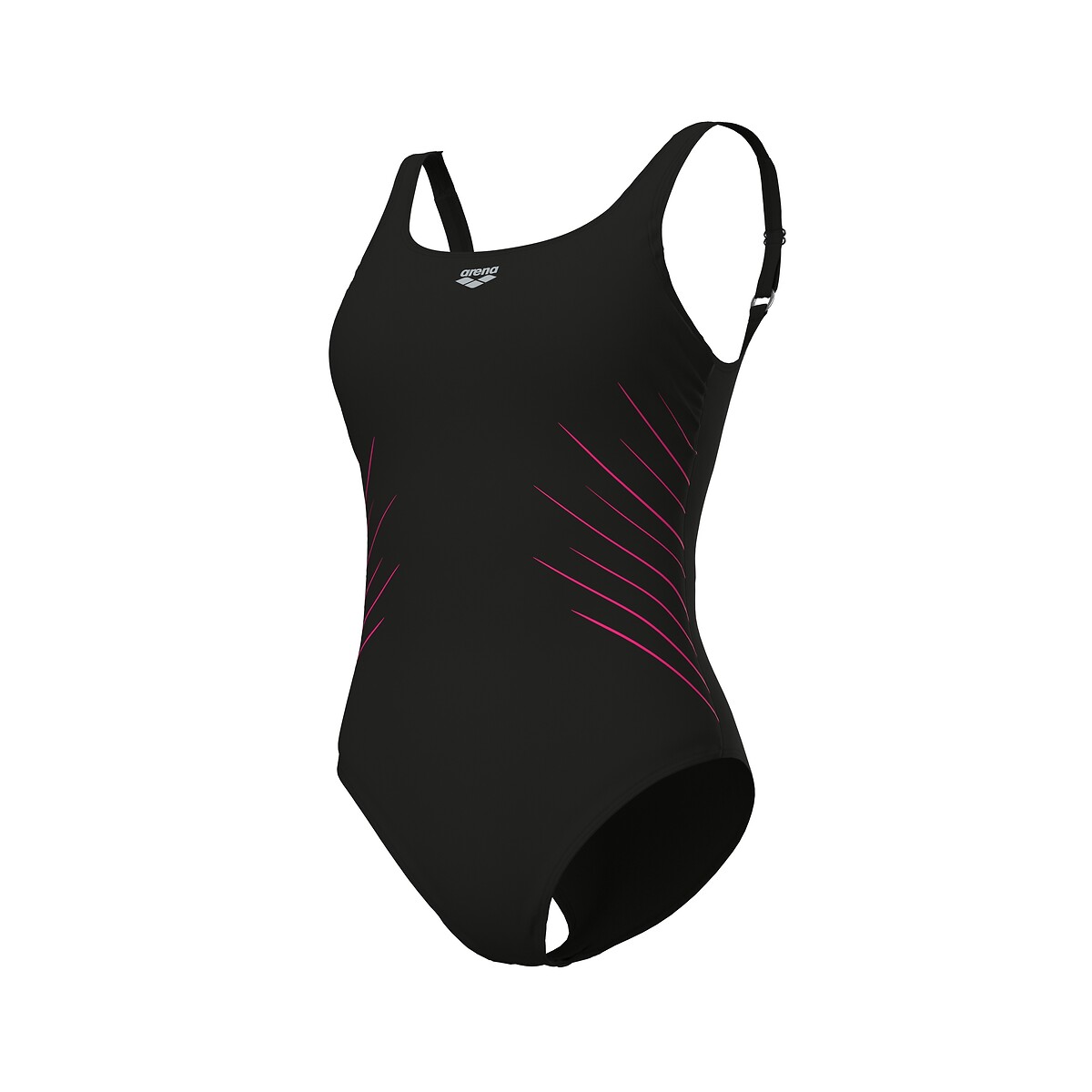Maillot de bain 1 pièce ISA noir/rose, ARENA