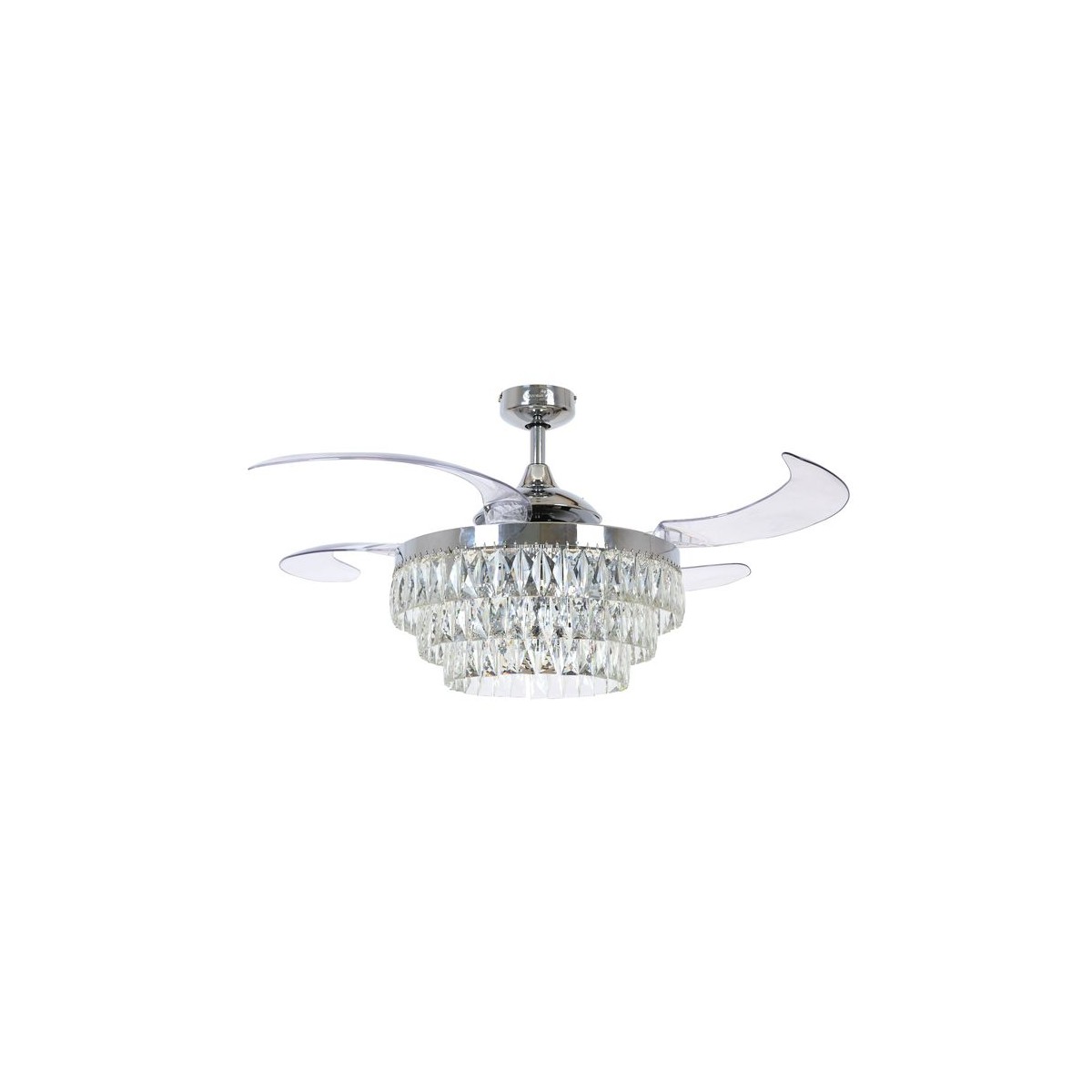Ventilateur  plafond  VEIL gris -  transparent, BOUTICA-DESIGN