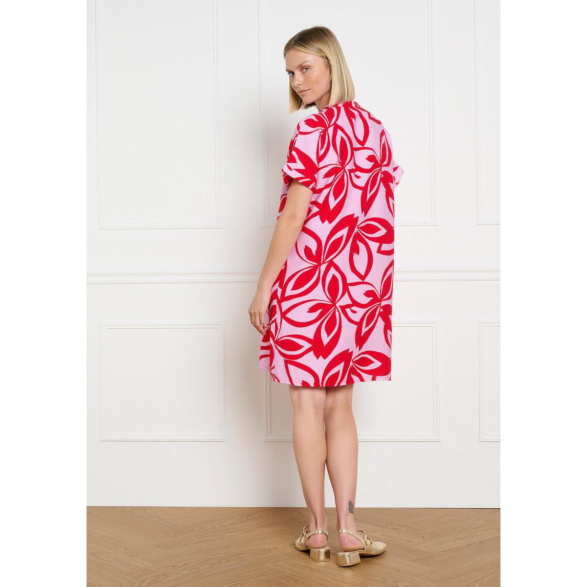 Robe droite à fleurs purple blush, LOLALIZA