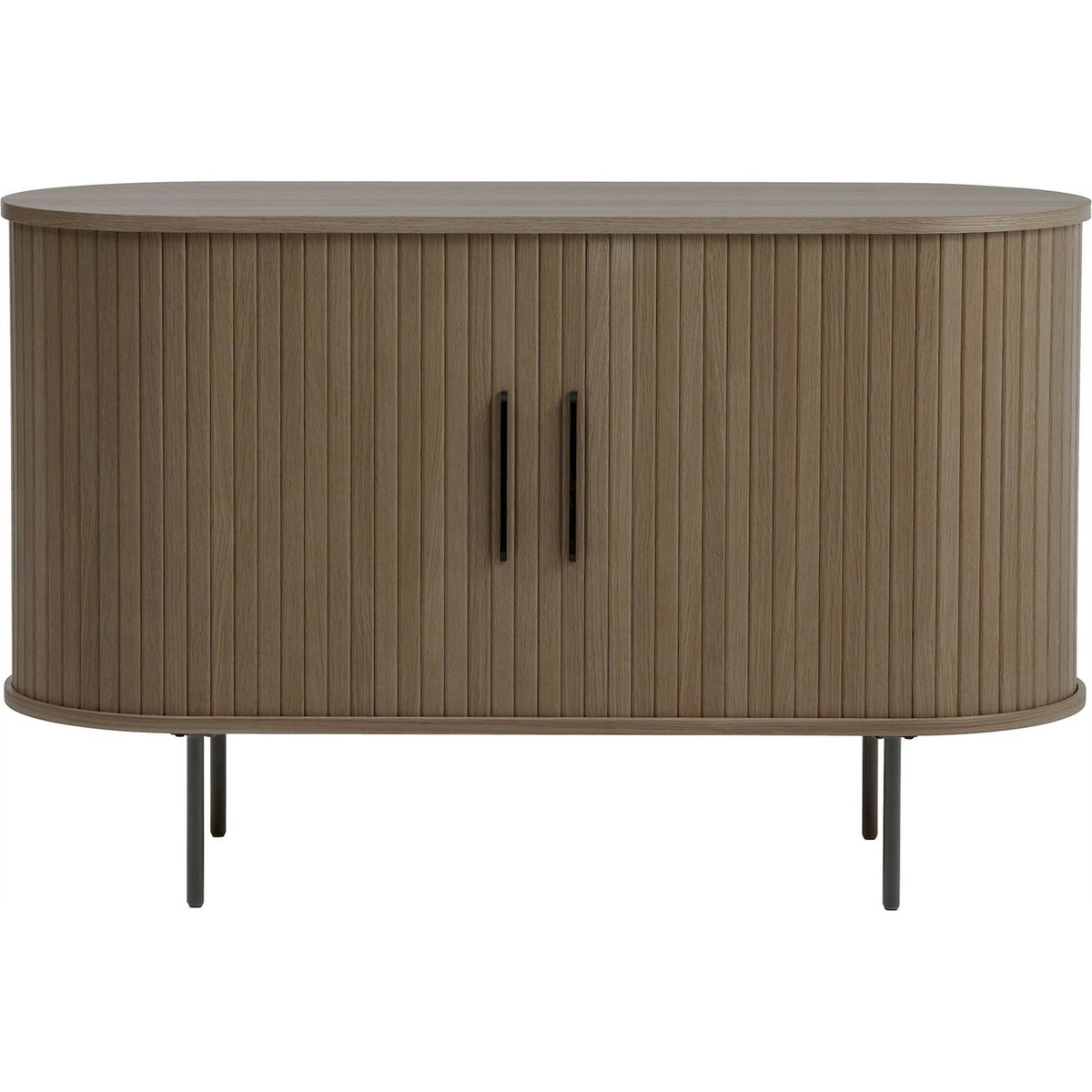 Buffet GATIVEL à portes rainurées arrondi bois foncé, RECOLLECTION