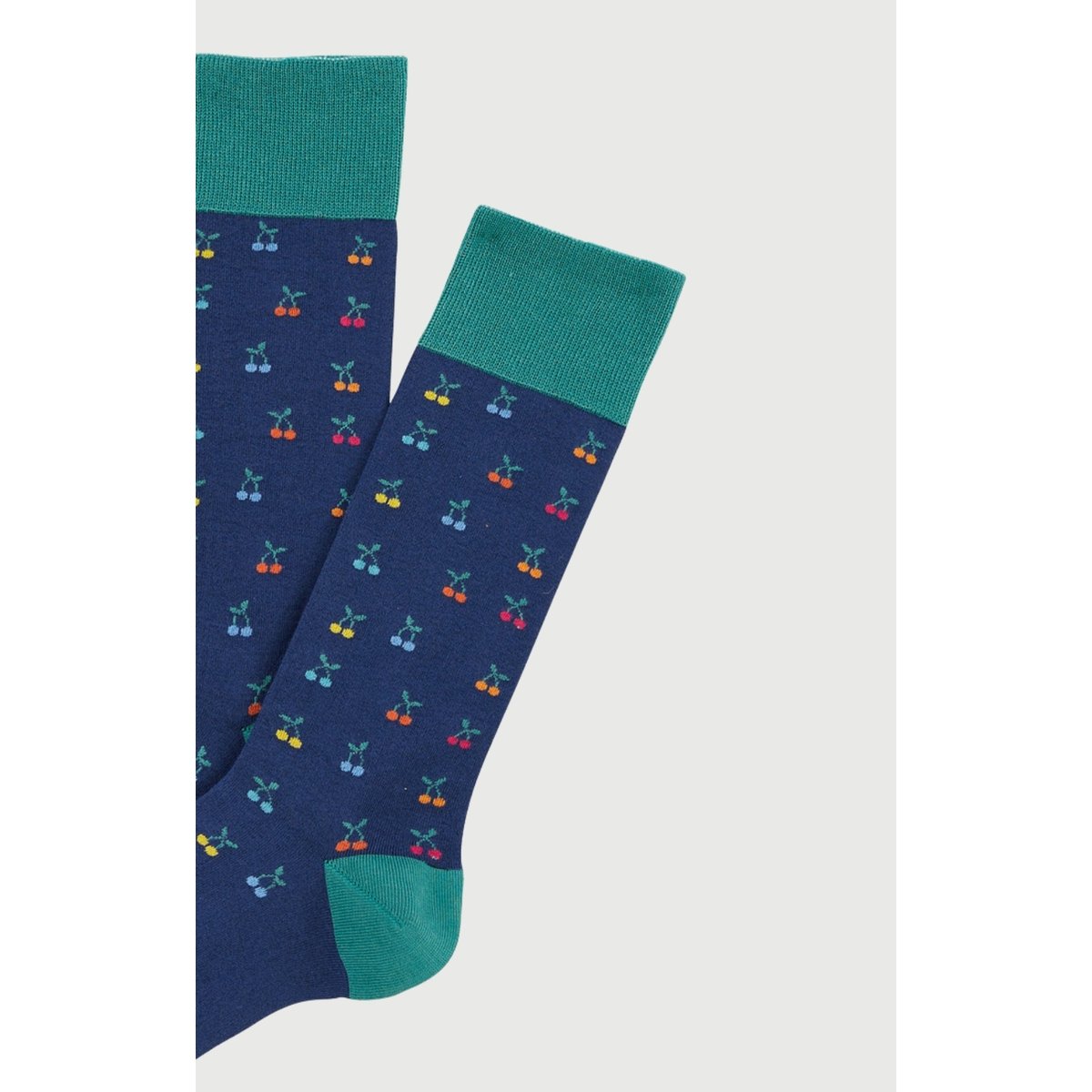 Chaussettes en coton imprimé Cerise Marine marine, ARTHUR