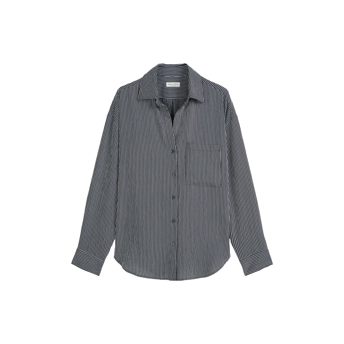 Blouse à rayures relaxed en LENZING™ ECOVERO™ bleu fooncé, MARC O'POLO