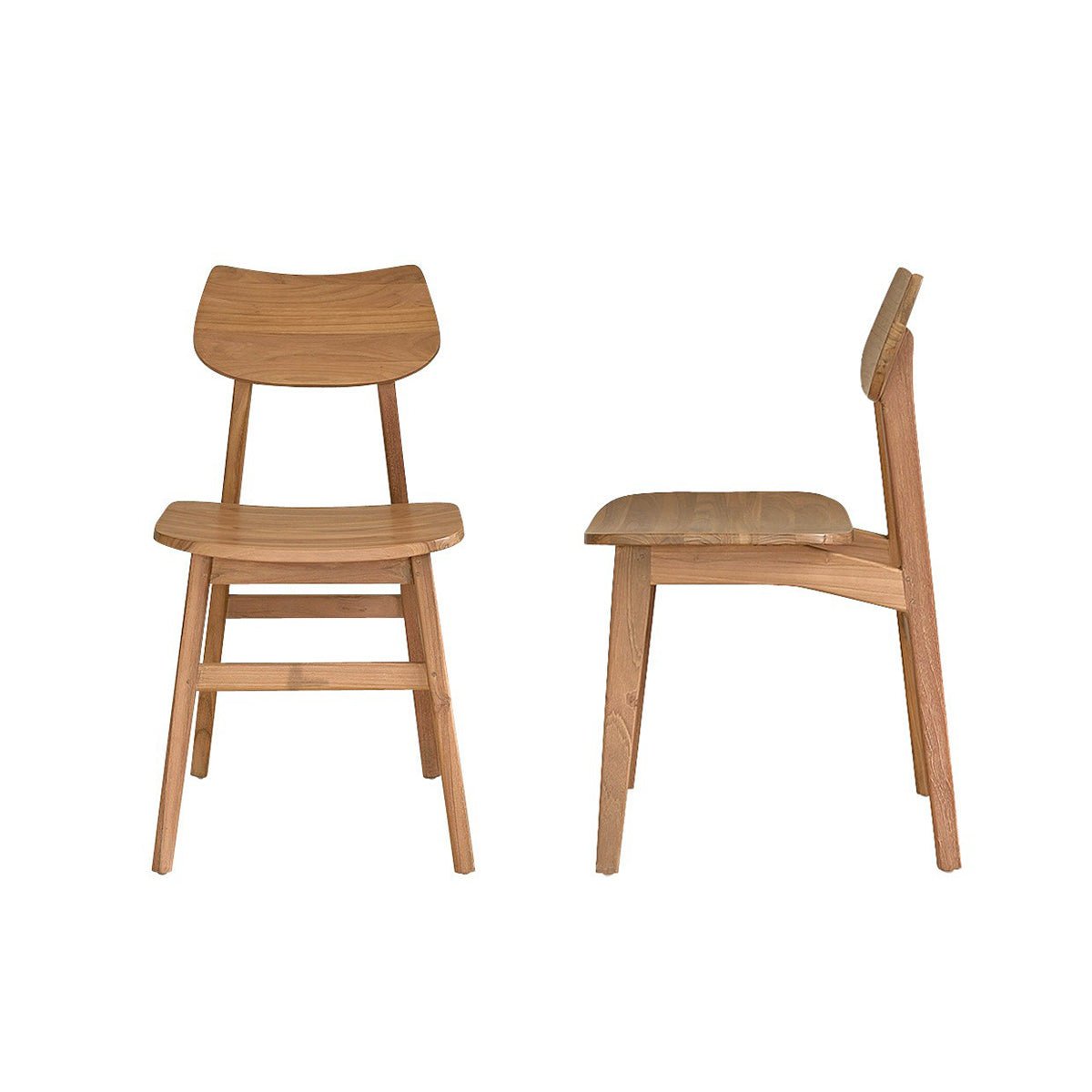 Lot de 2 chaises en bois de teck  ADELE naturel, BERAH GETAH