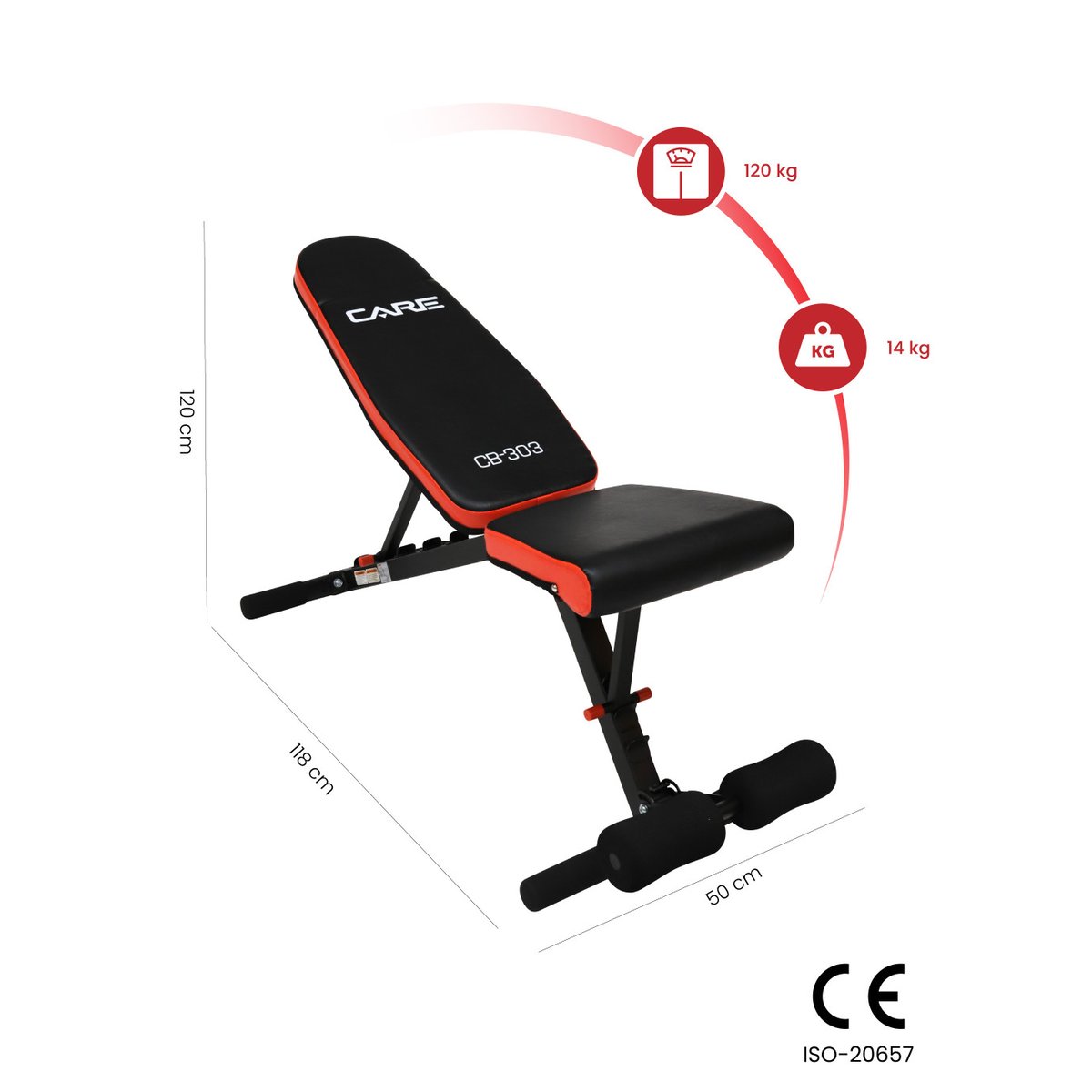 Banc de musculation - CB-303 noir, CARE FITNESS