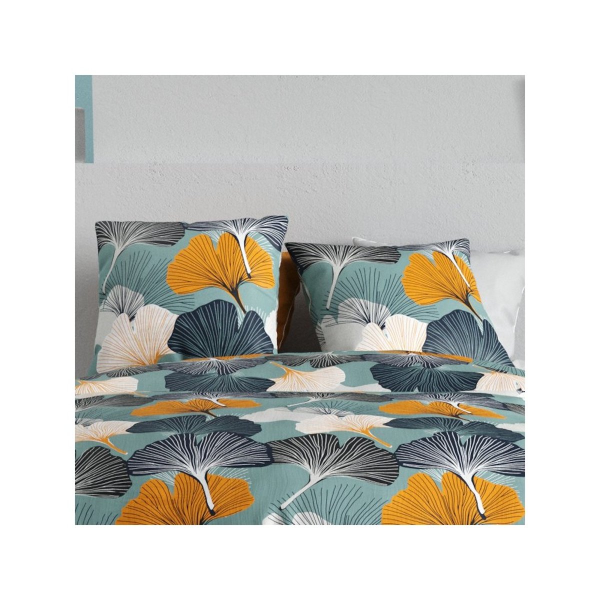 Housse de couette 100% coton 57 fils + 2 taies d’oreiller multicolore, DECORATIE