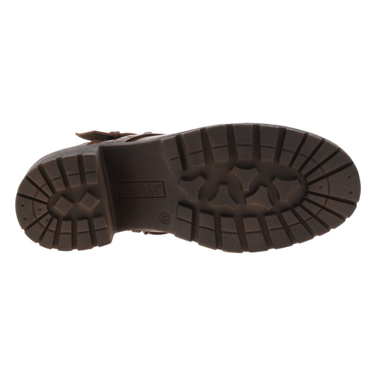 Boots marron à talon décroché moyen avec un zip côté interne marron, MUSTANG