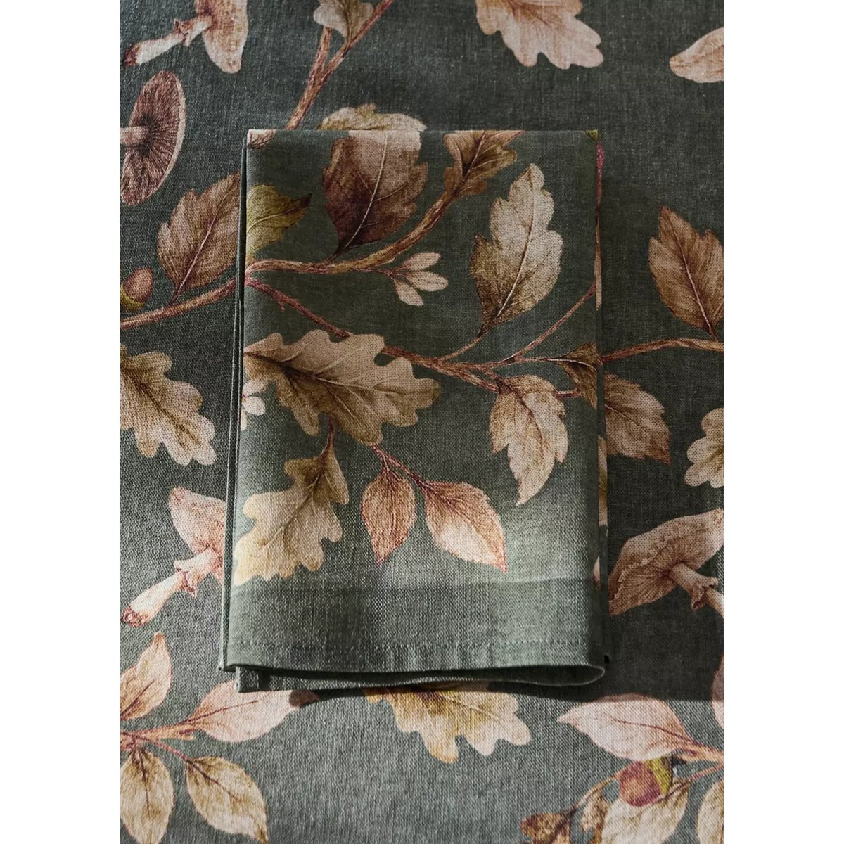 Lot 4 serviettes de table à imprimé floral vert pastel, MANGO HOME