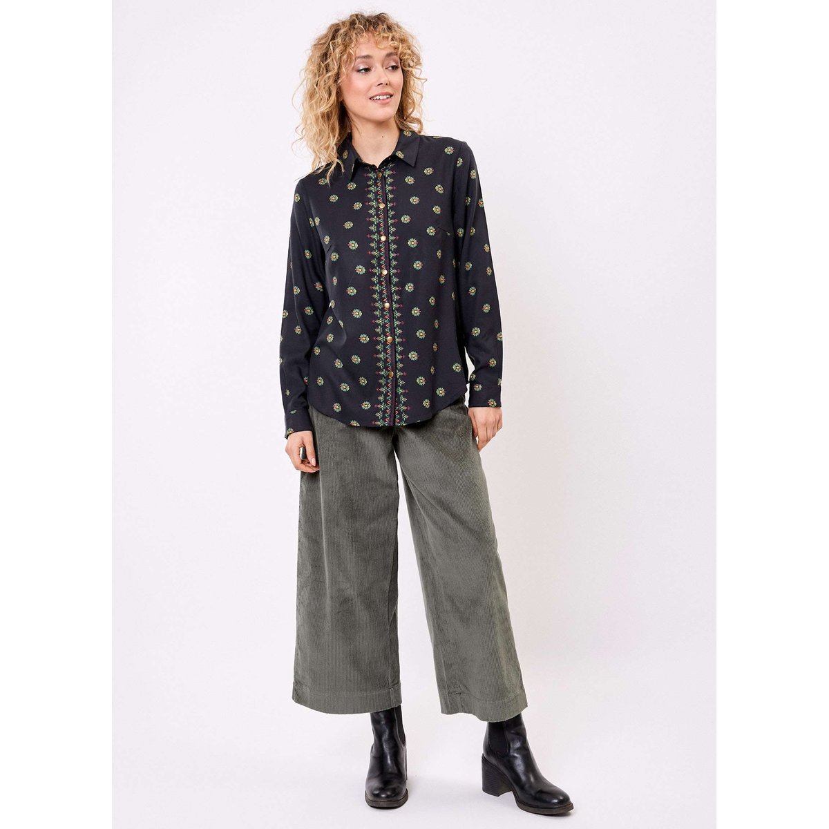 Chemise fluide FEBY noir feby, LA FIANCÉE