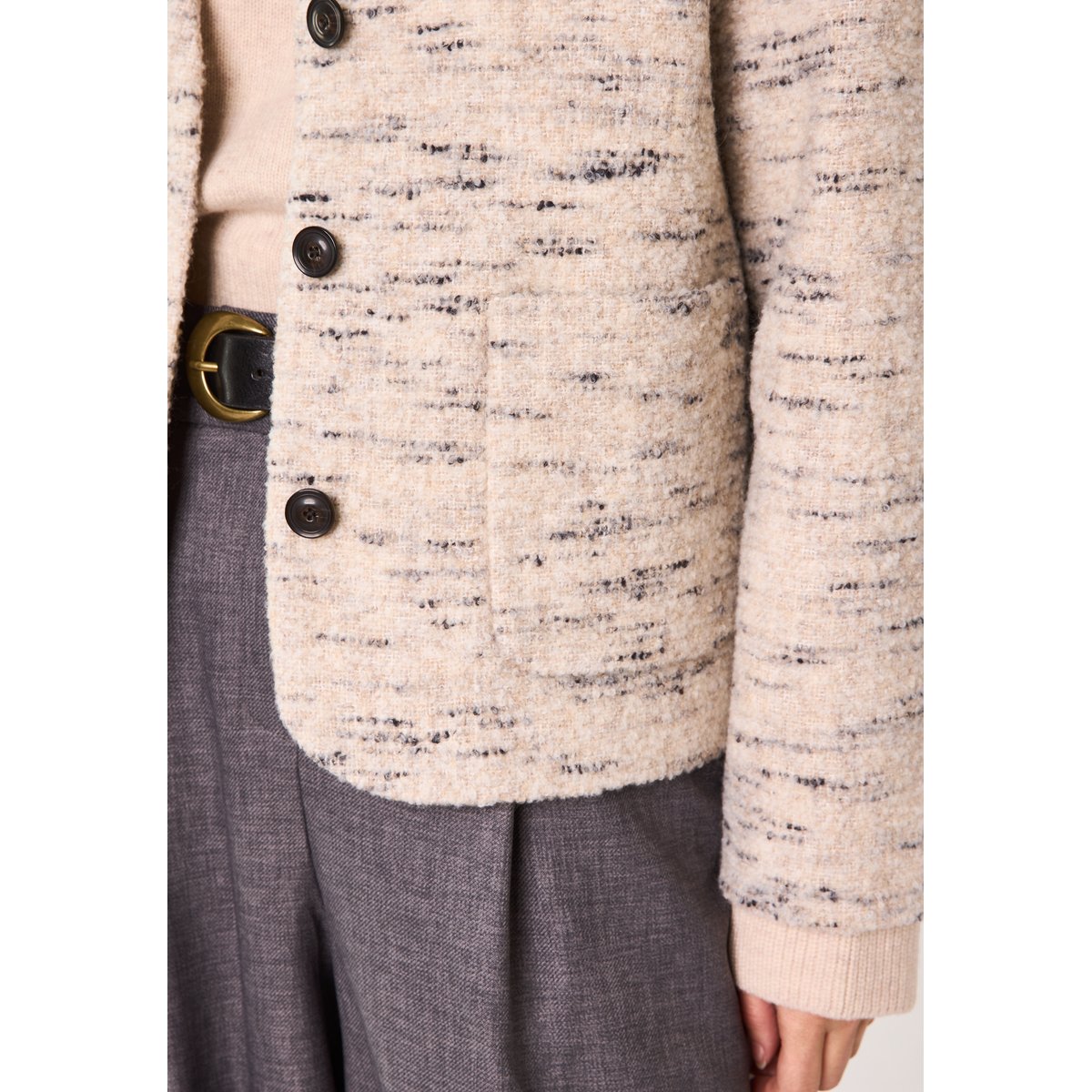 Veste COLETTE en tweed beige, Maison 123