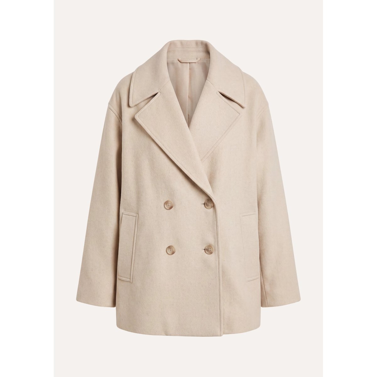 Manteau caban en laine ecru, LA FEE MARABOUTEE