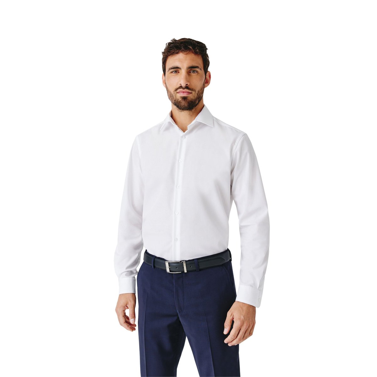 Chemise Regular fit sans repassage blanc, ACROSS