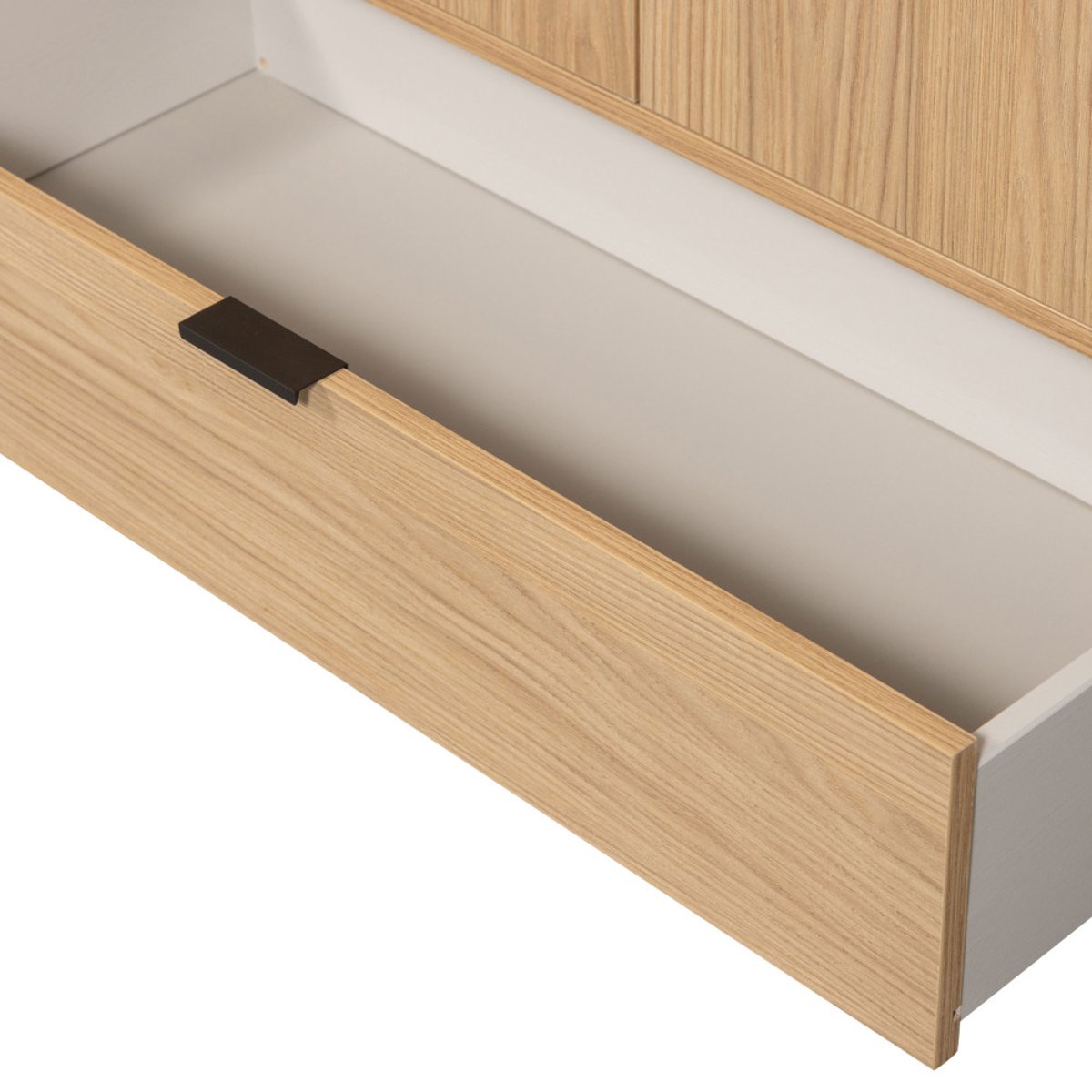 Buffet haut 2 portes 1 tiroir en bois H149cm - SILAS bois clair, WOOOD