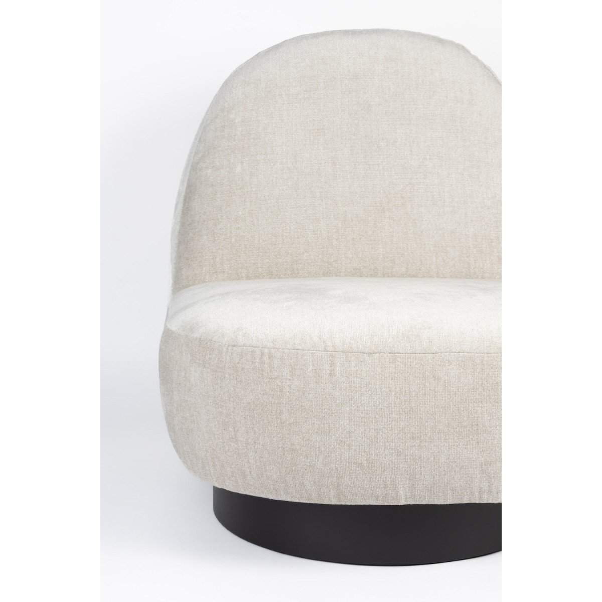 Fauteuil pivotant en tissu doux - EDEN beige, ZUIVER