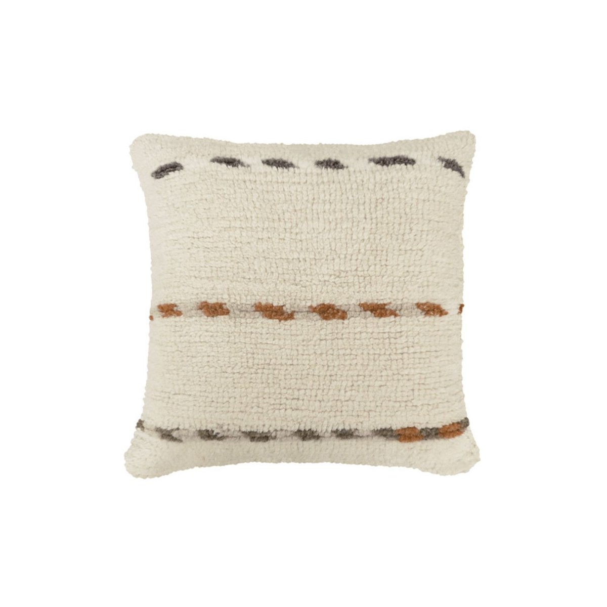 Coussin avec housse en laine Jajim NOMAD coquillage, terre cuite, LORENA CANALS
