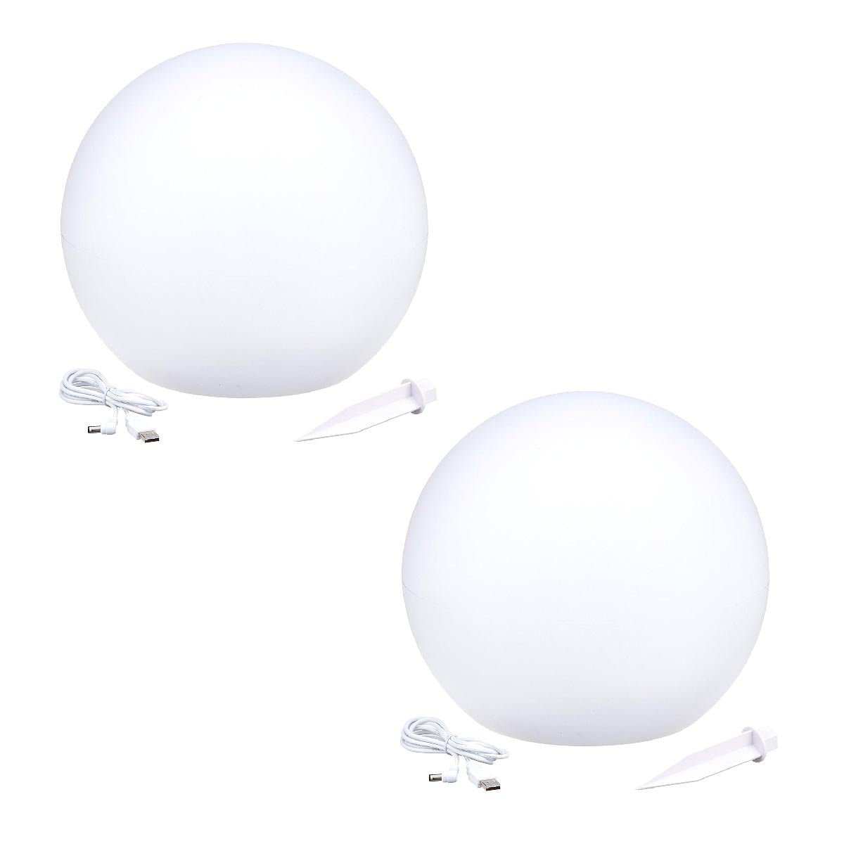 Lot de 2 boules lumineuses solaires 2x SOLSTY C30 blanc, LUMISKY