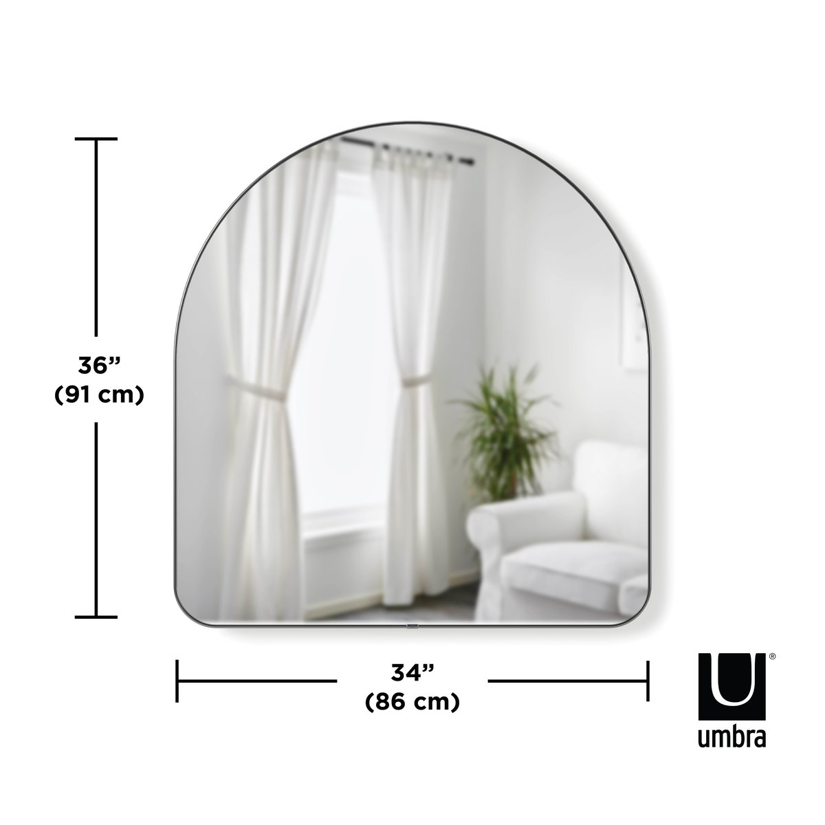 Miroir arche cadre métal  HUBBA gris, UMBRA